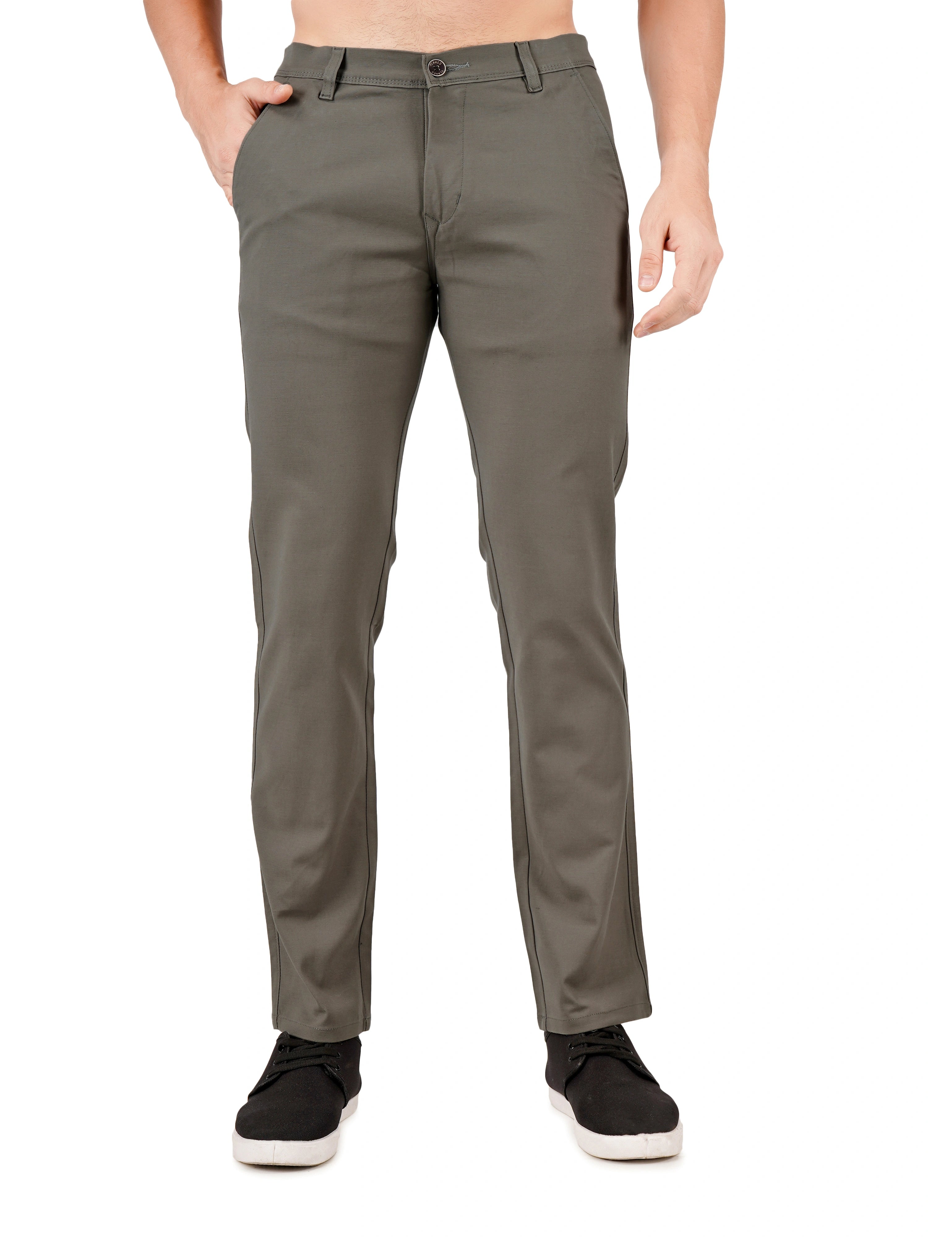 Premium Cotton Regular Fit Stretchable Trouser – Smoky Quartz