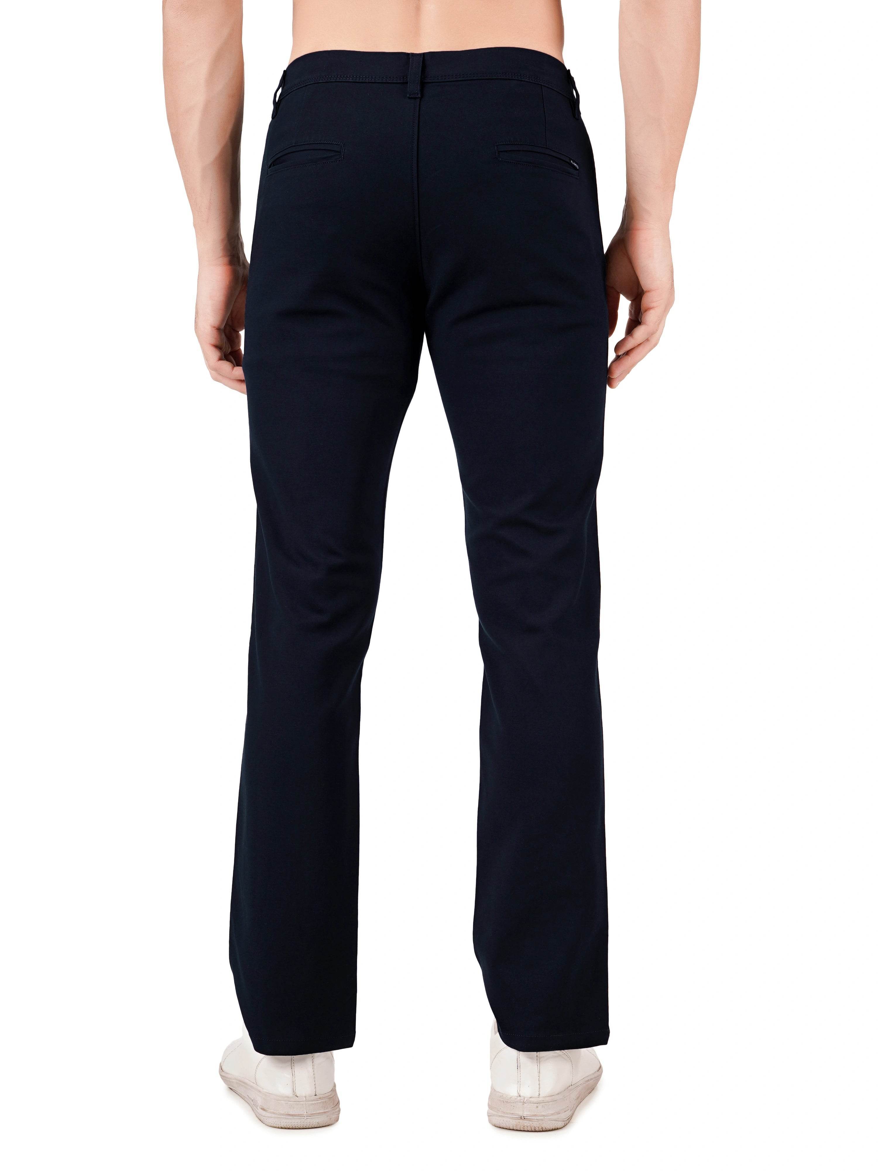 Organic Cotton Regular Fit Stretchable Trouser – Stormy Indigo - Flaked