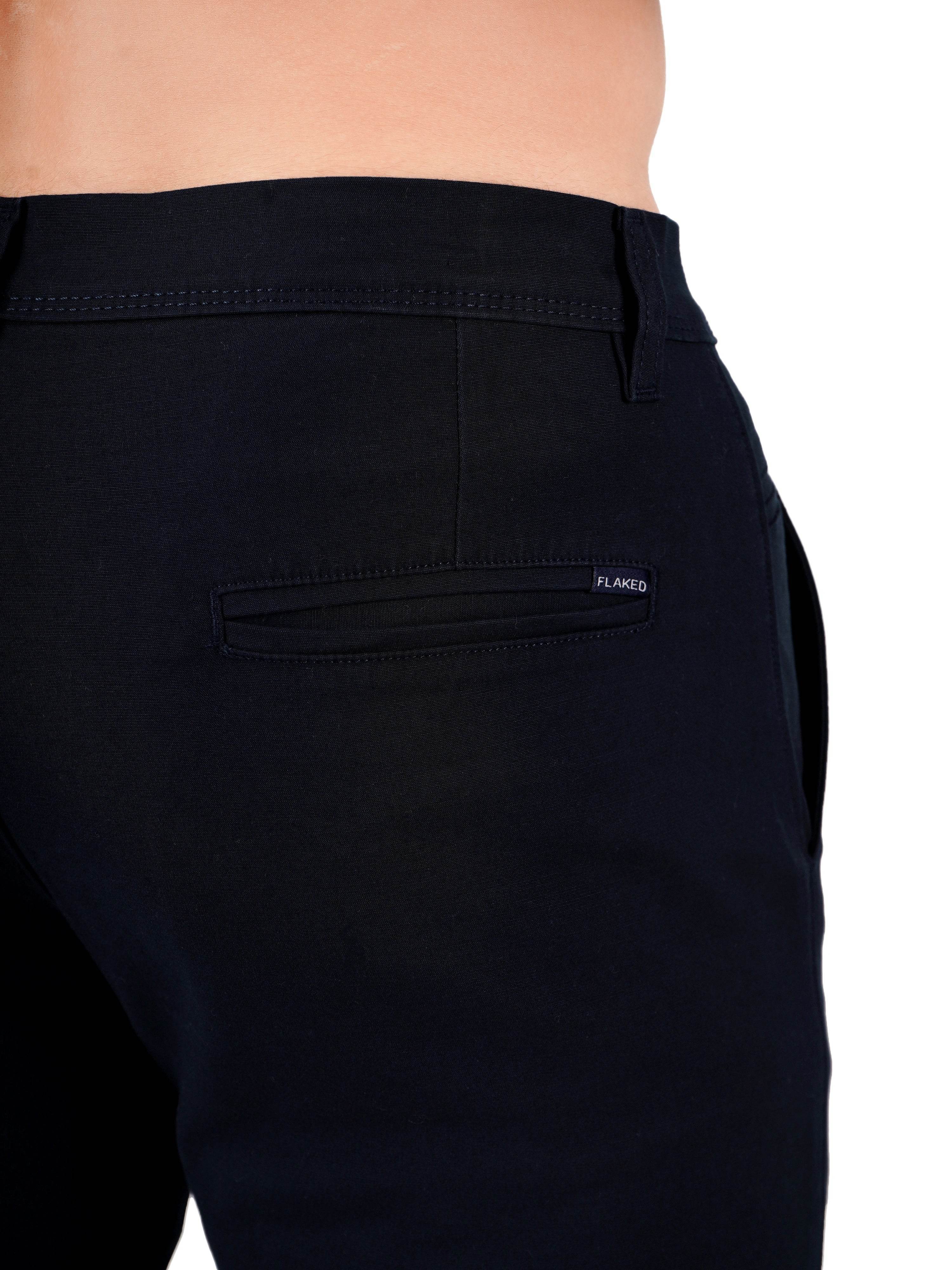 Organic Cotton Regular Fit Stretchable Trouser – Stormy Indigo - Flaked