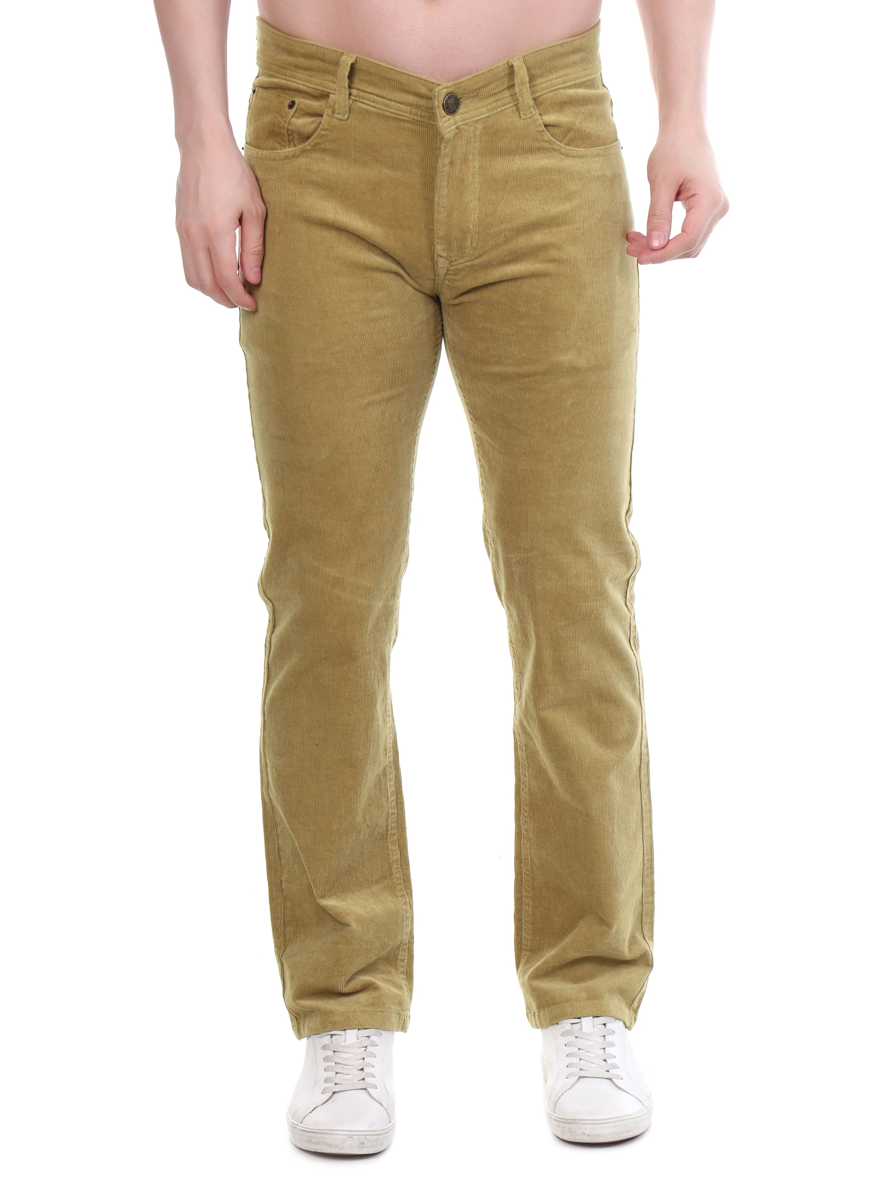 Corduroy Relaxed Fit Stretchable Jeans – Soft Khaki