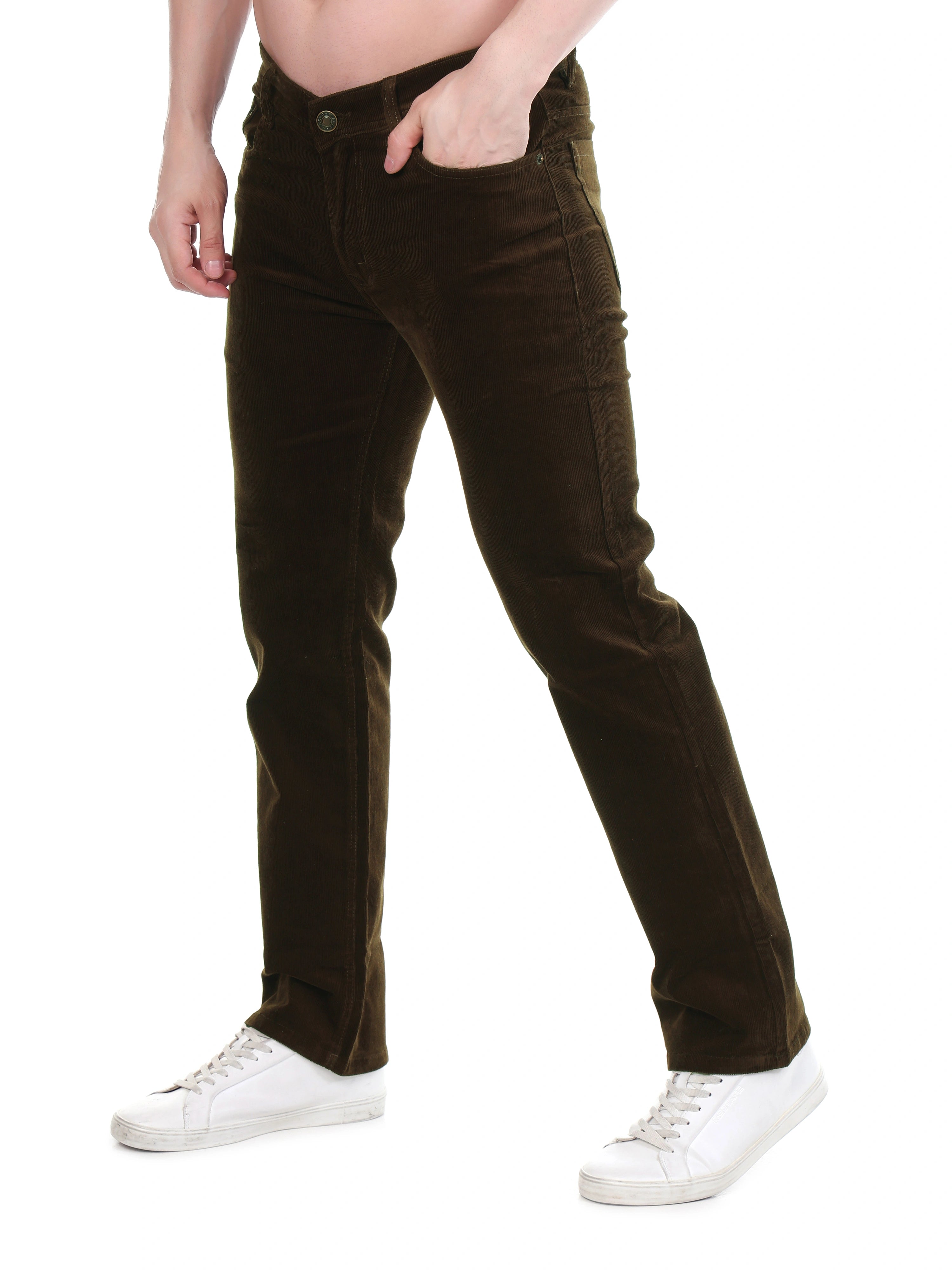 Corduroy Relaxed Fit Stretchable Jeans – Cocoa Drift