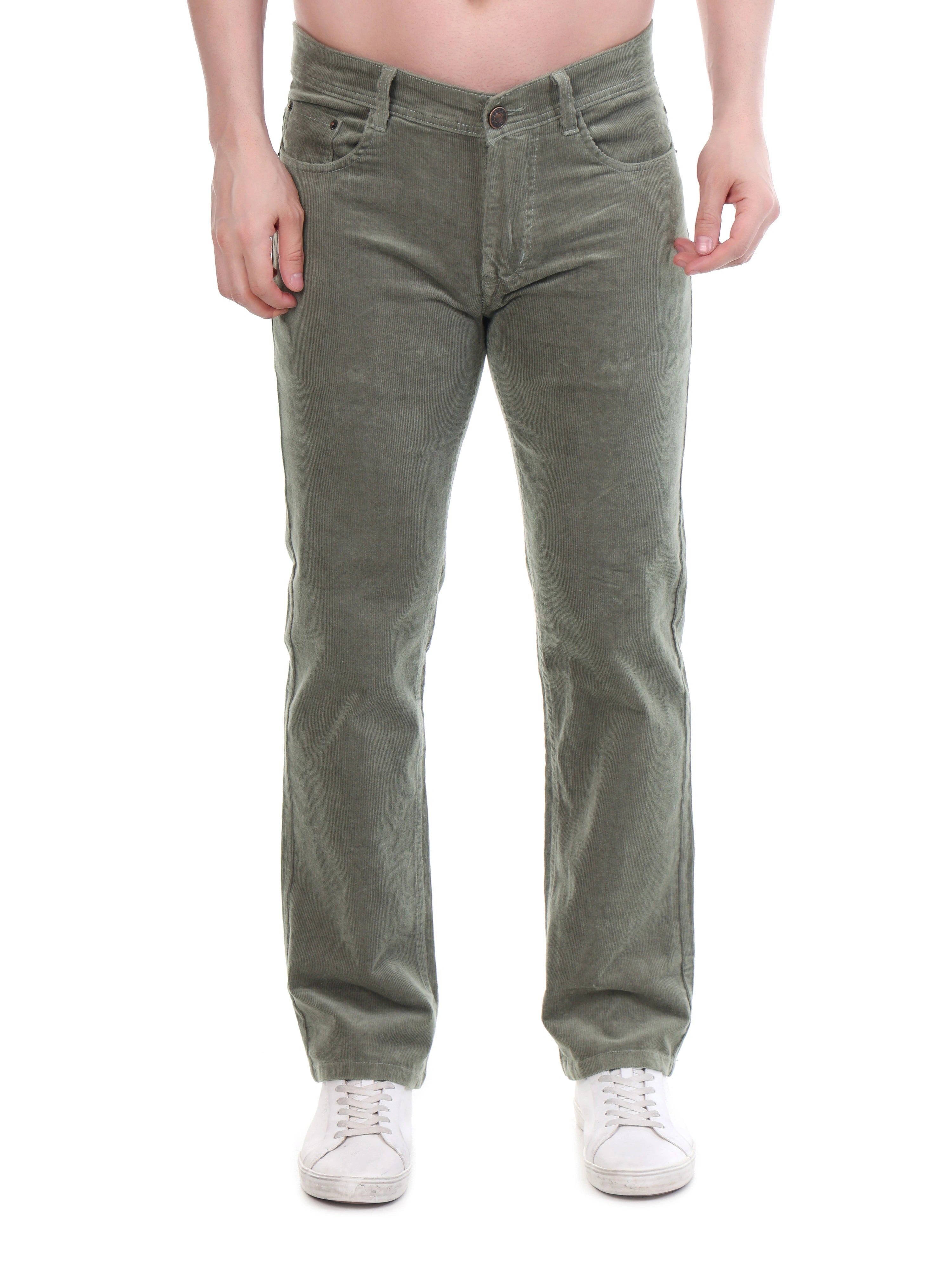 Corduroy Relaxed Fit Stretchable Jeans – Ash Grey