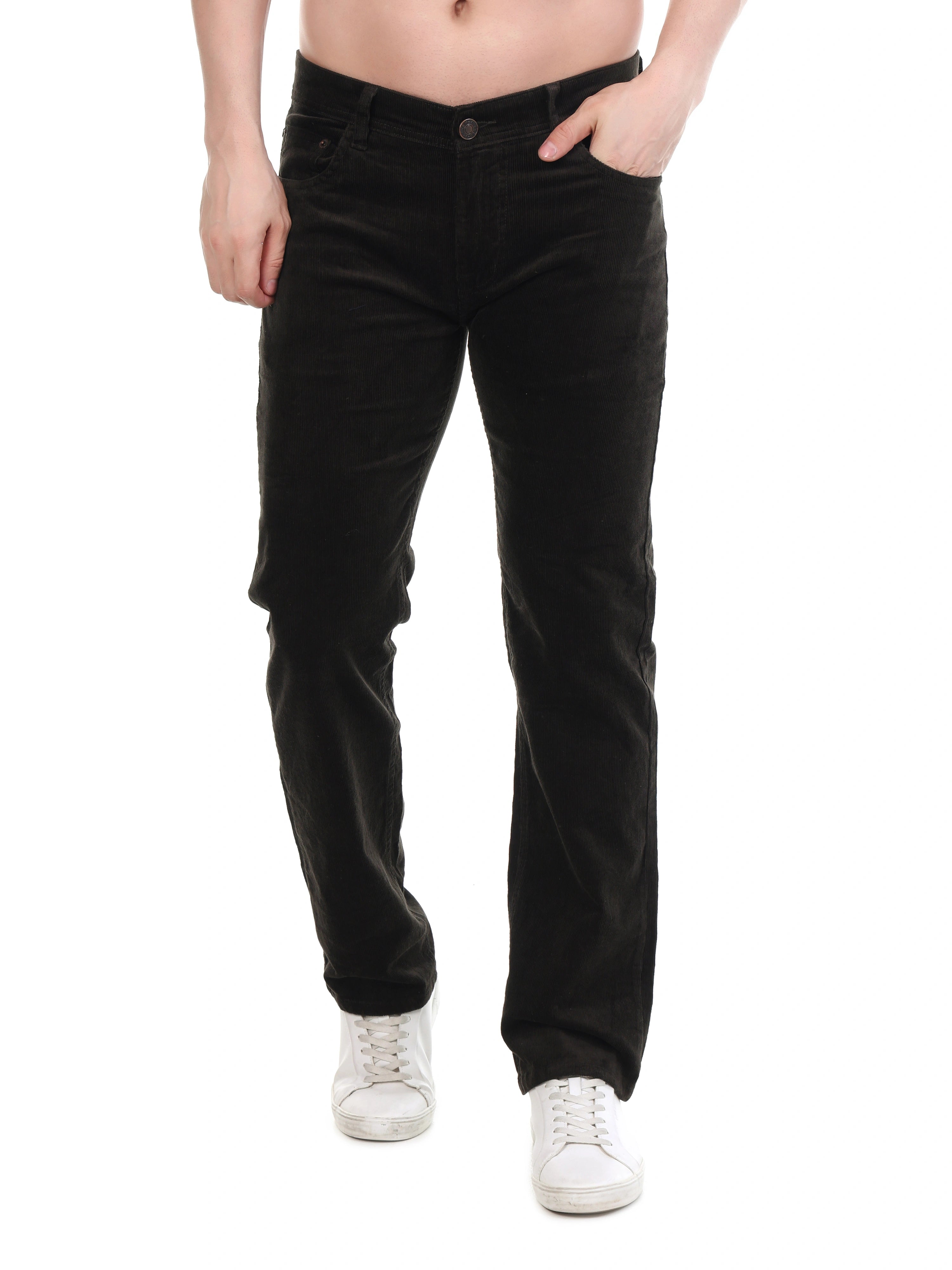 Corduroy Relaxed Fit Stretchable Jeans – Woodland Olive