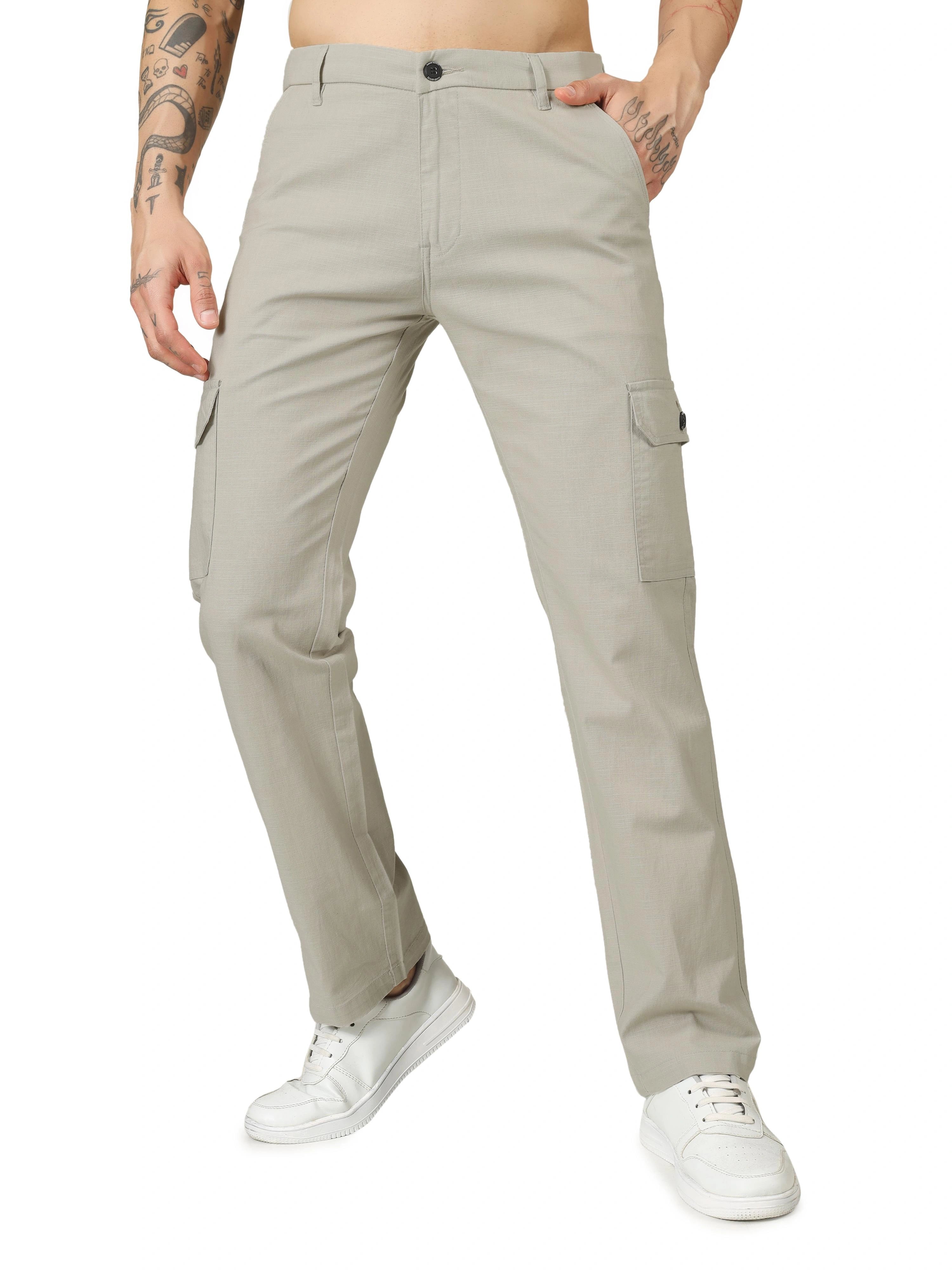 Linen Cargo Relaxed Fit -  Light Beige