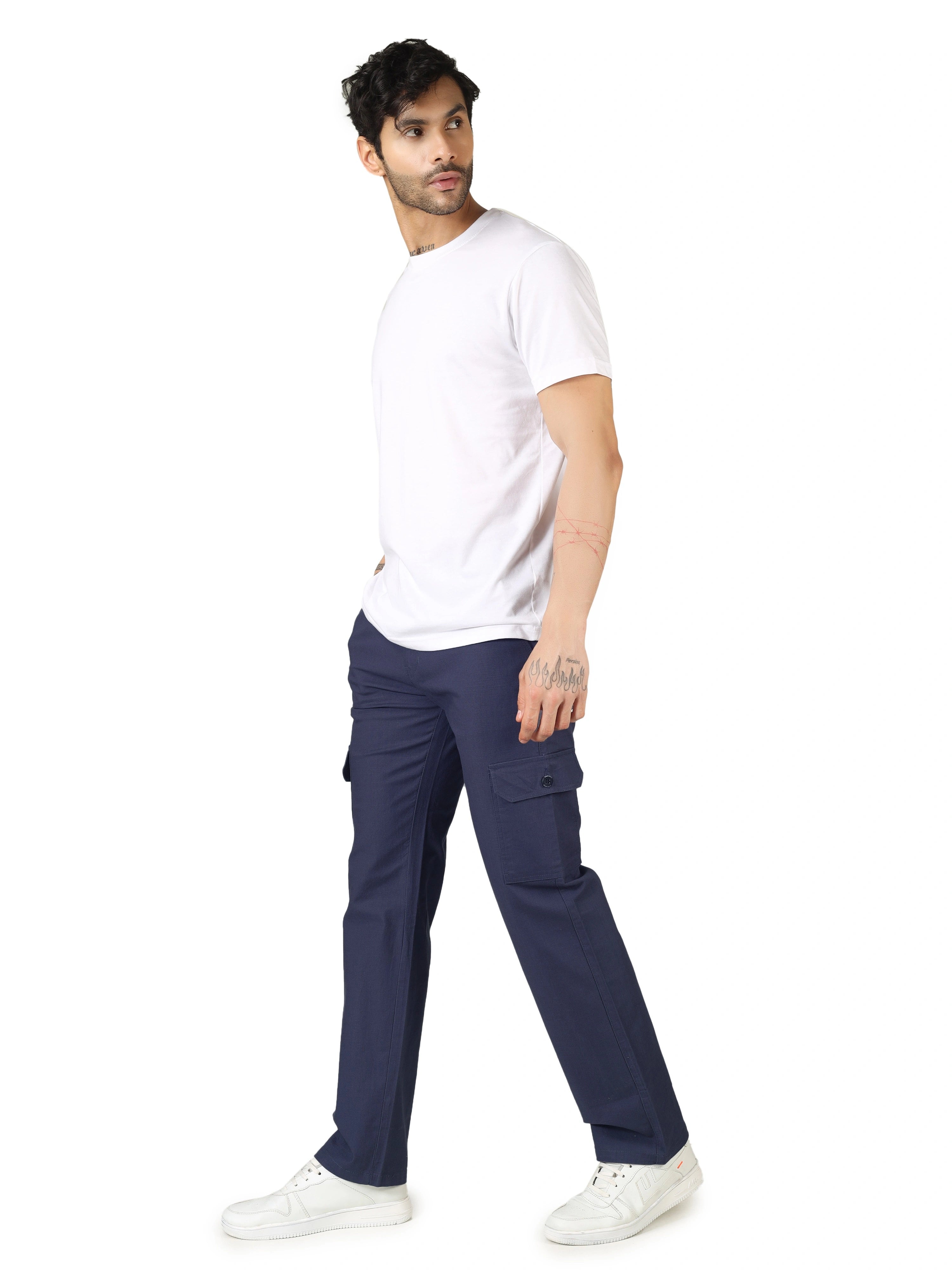 Linen Cargo - Relaxed Fit -  Comet Grey