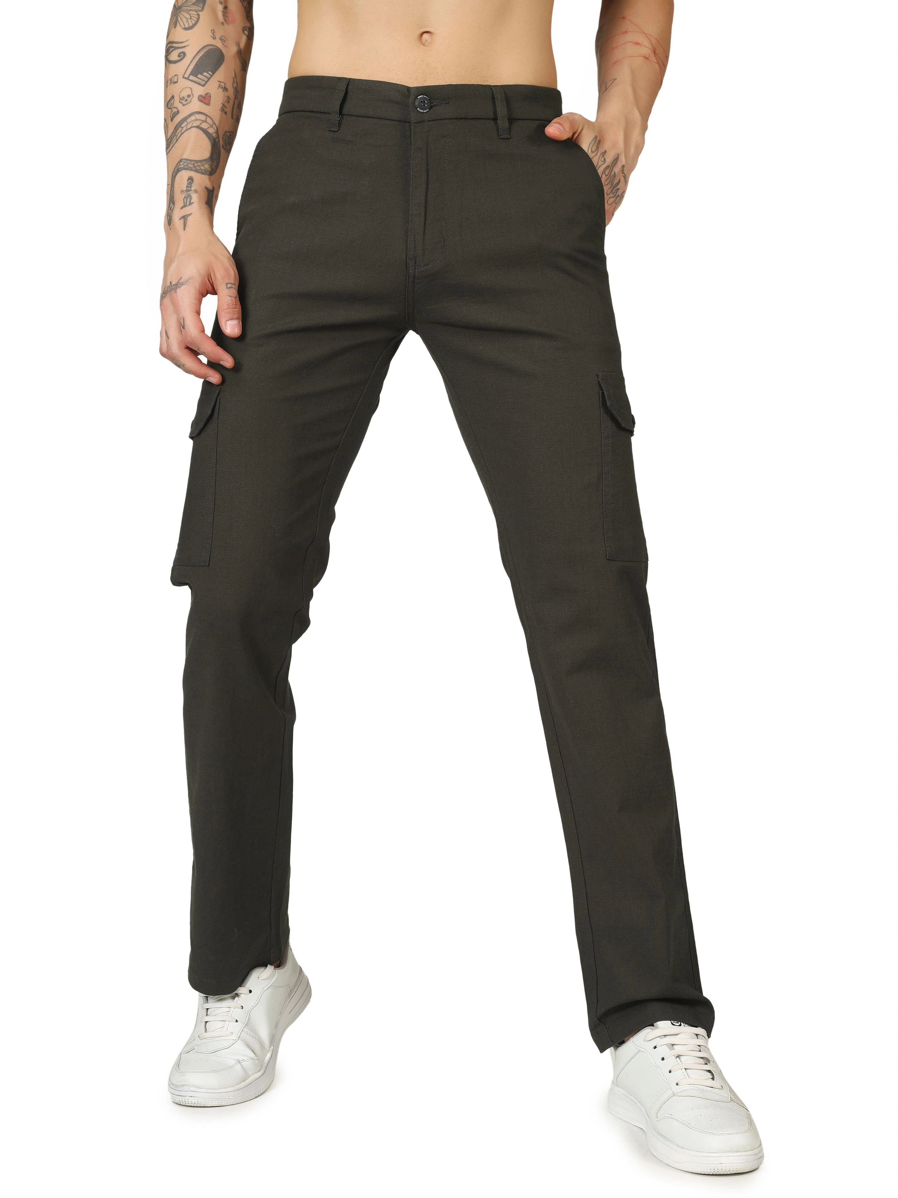 Linen Cargo Relaxed Fit -  Rifle Green