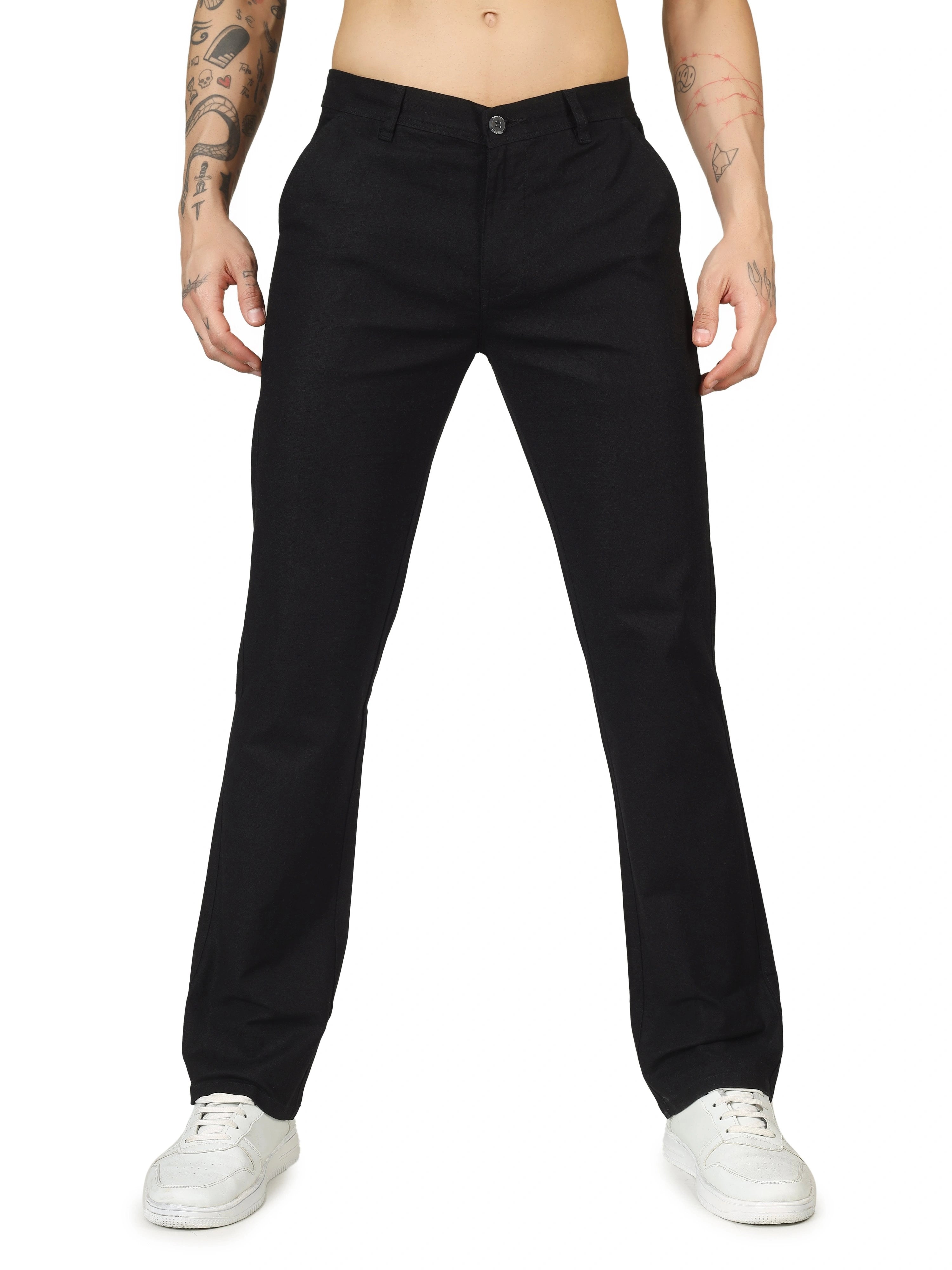 Linen Relaxed Fit Trouser - Black