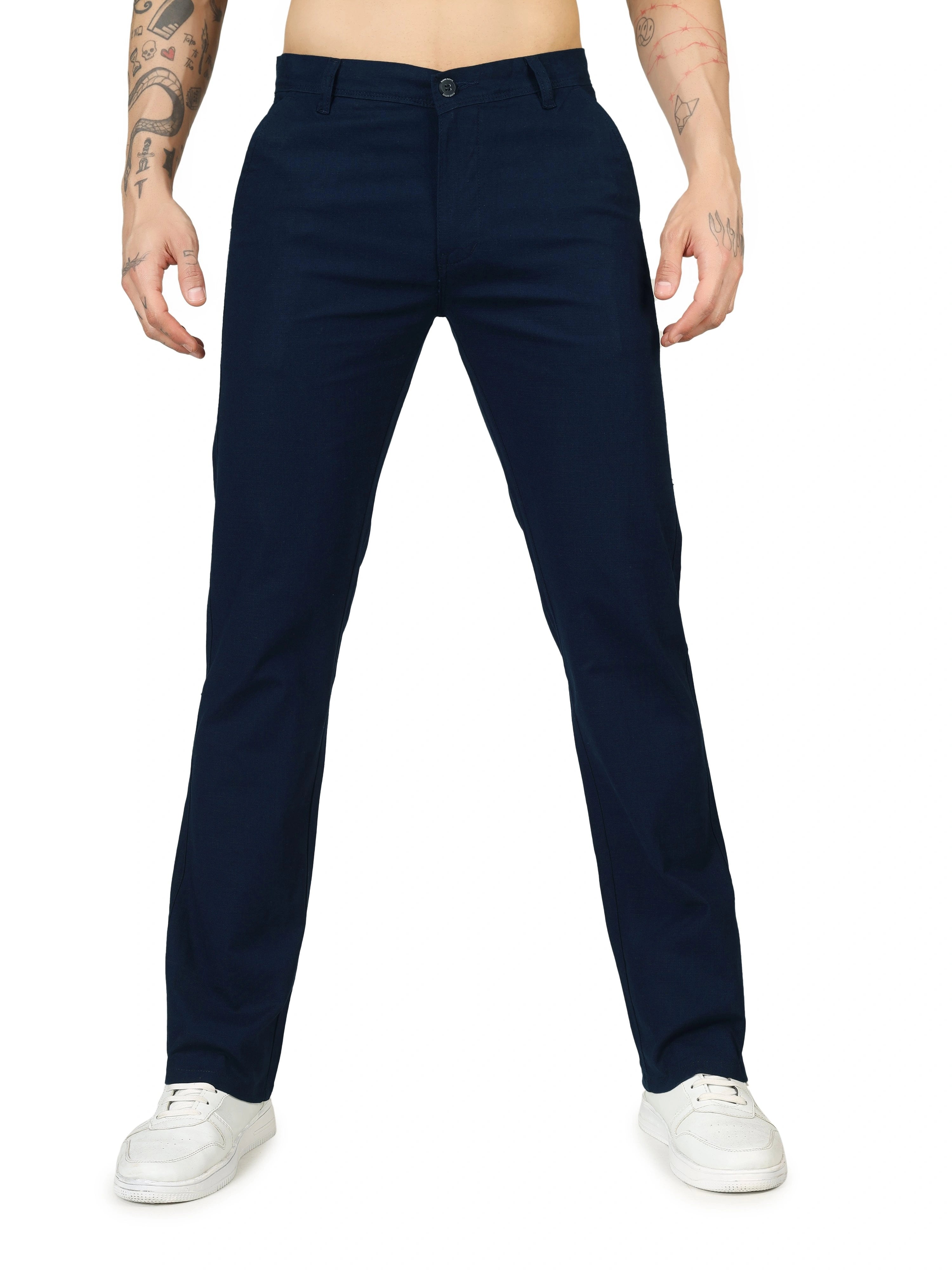 Linen Relaxed Fit Trouser - Blue