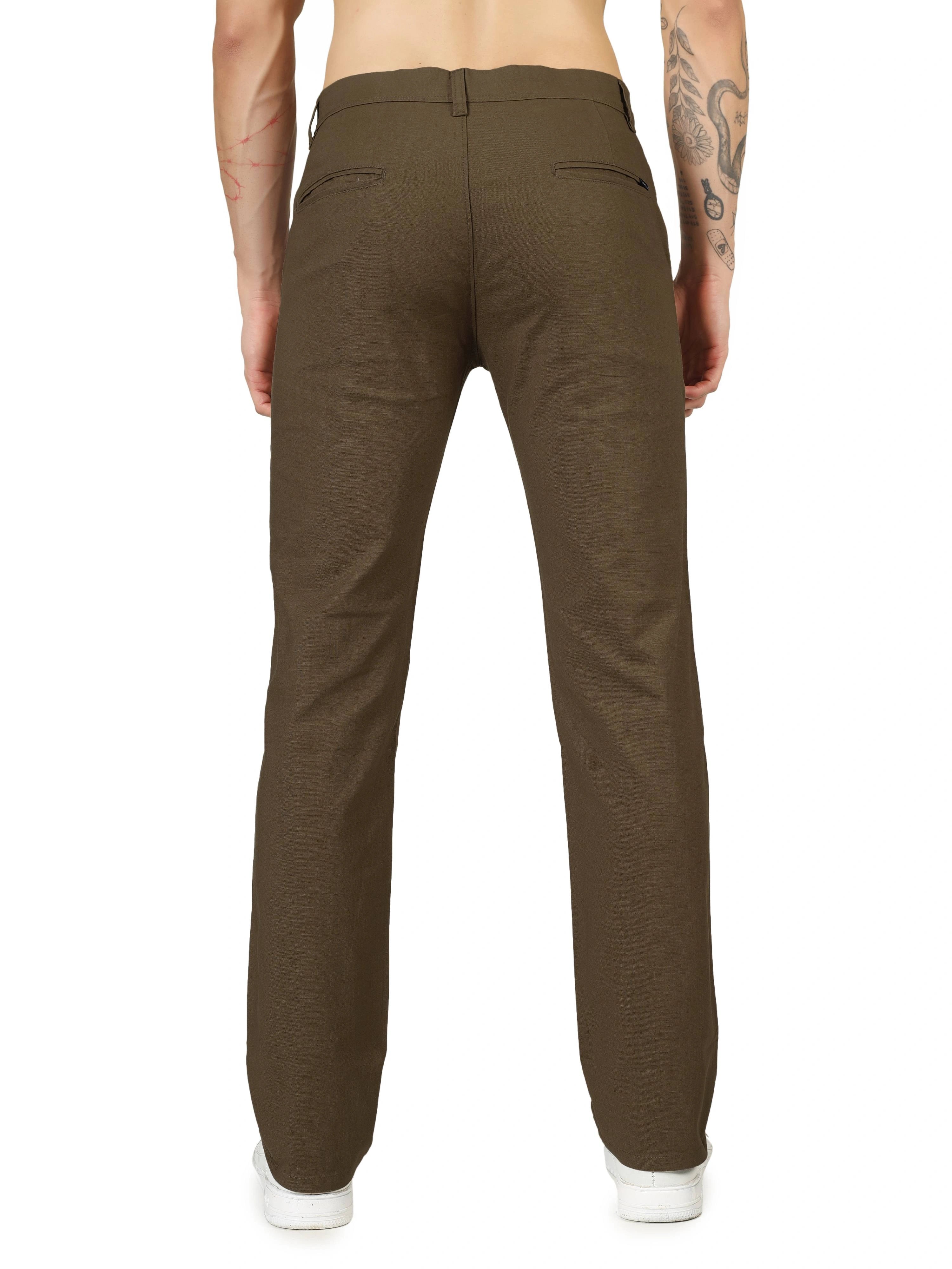 Linen Relaxed Fit Trouser - Brown Bear