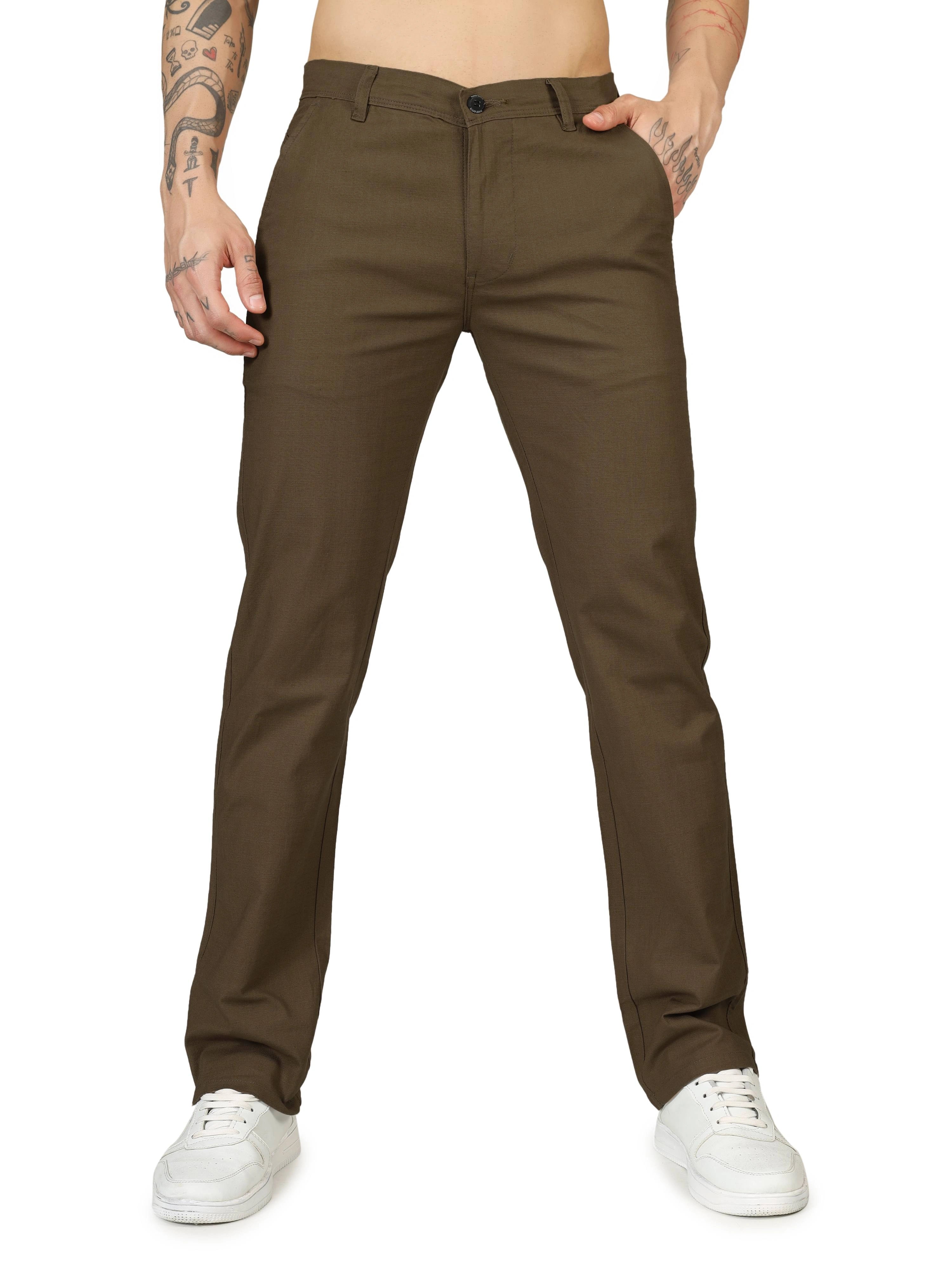 Linen Relaxed Fit Trouser - Brown Bear