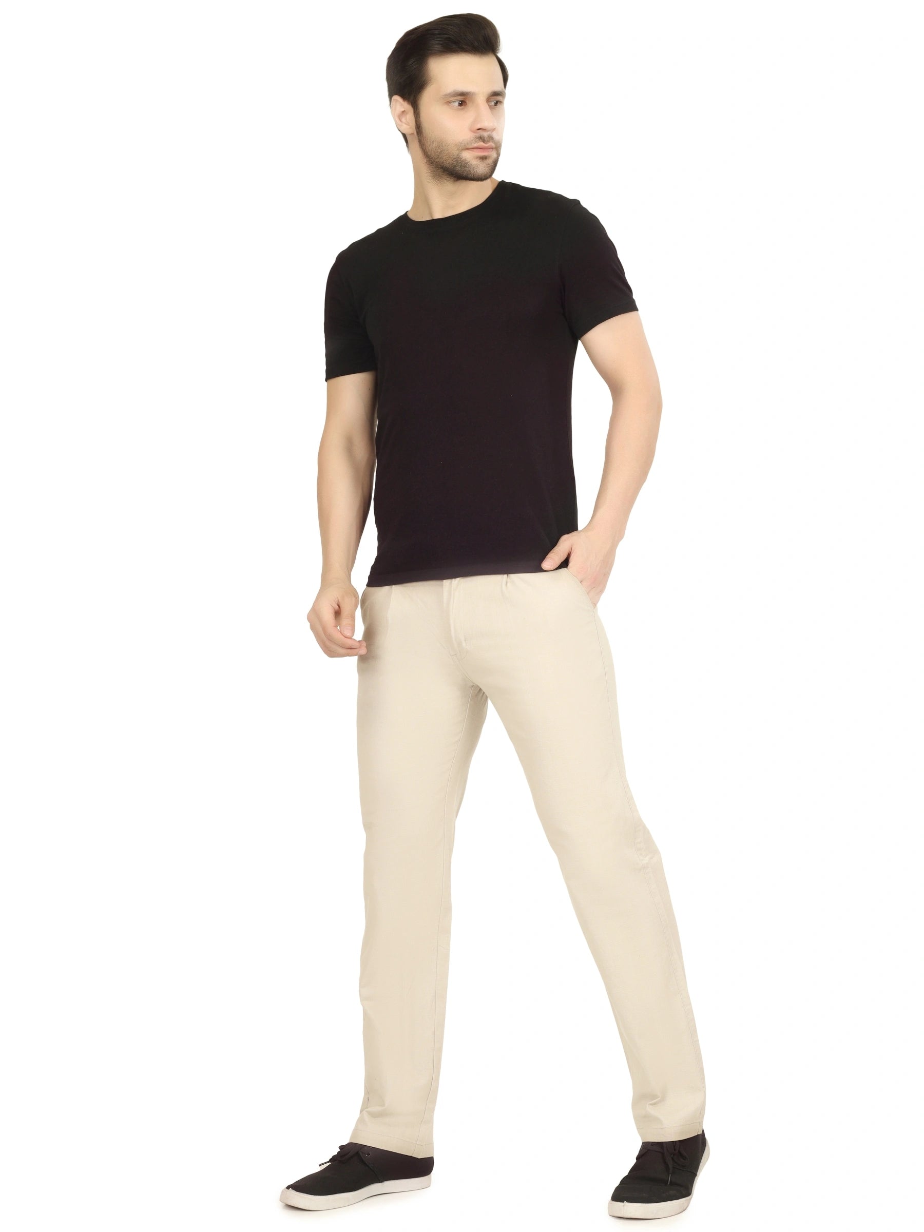 Linen Draw-String Comfort Fit Stretchable Trouser – Light Camel
