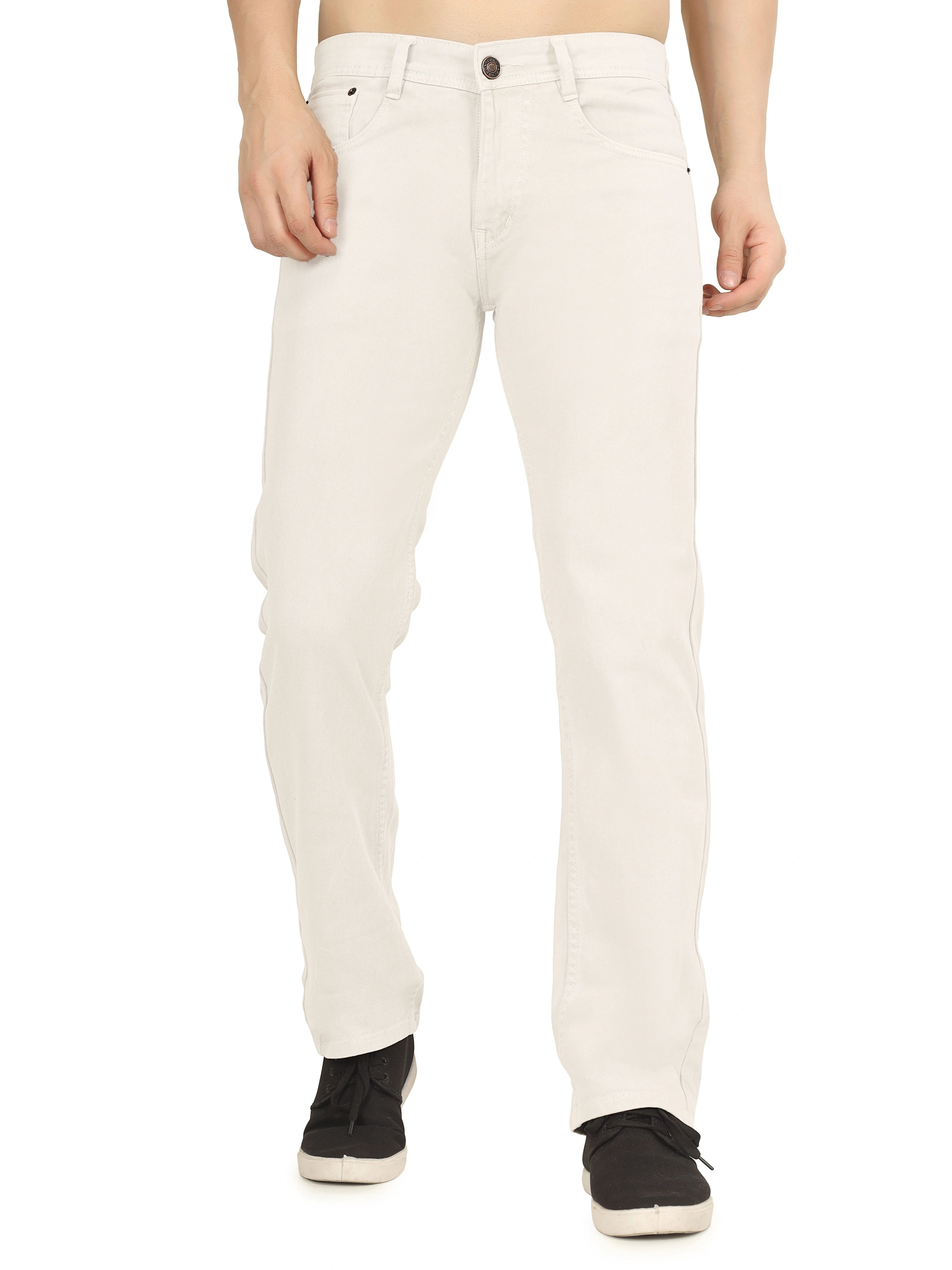 Men’s Relaxed Fit Stretchable Organic Cotton Jeans - Ivory Crest