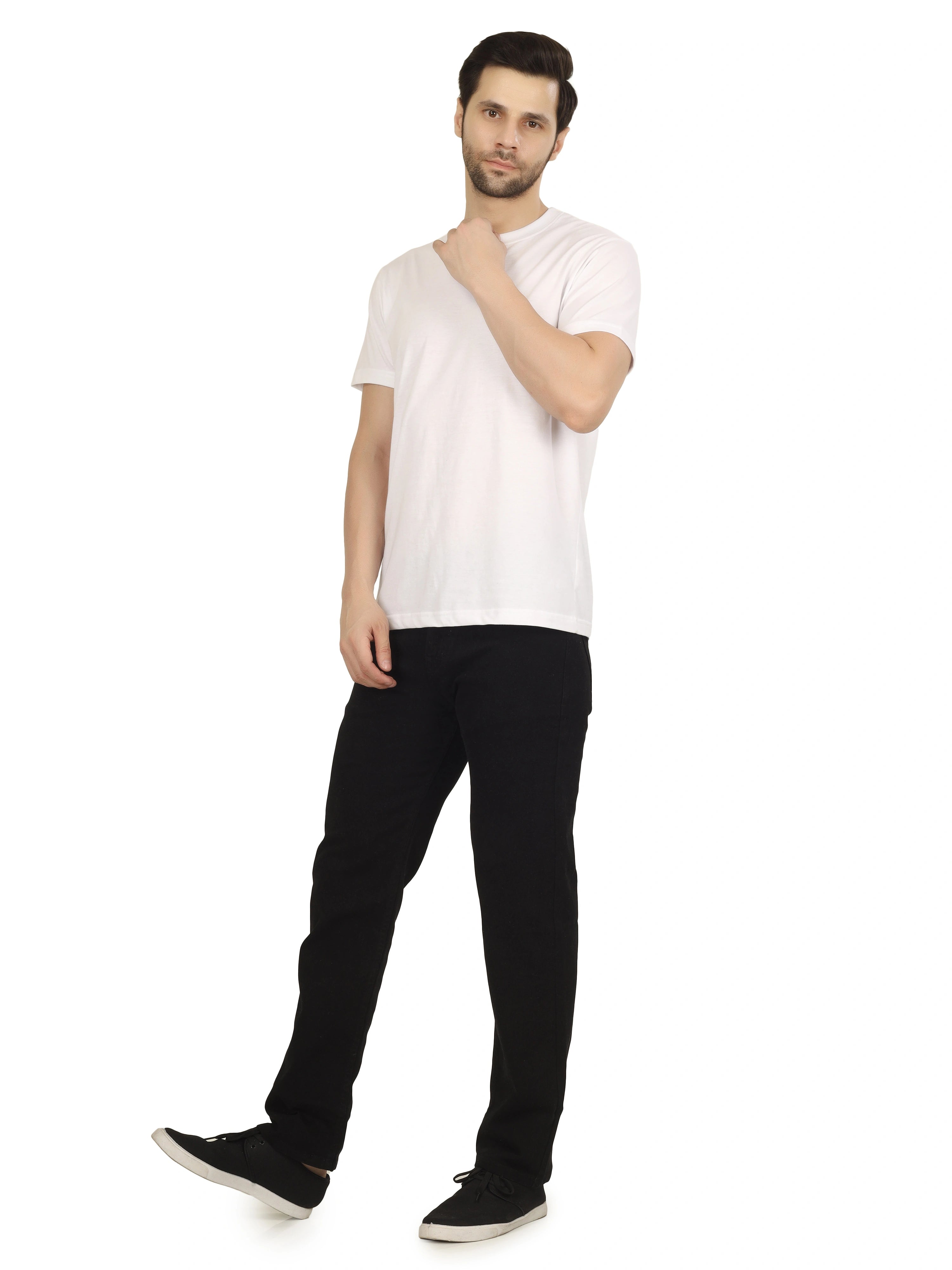 Men’s Relaxed Fit Stretchable Jeans - Midnight Black