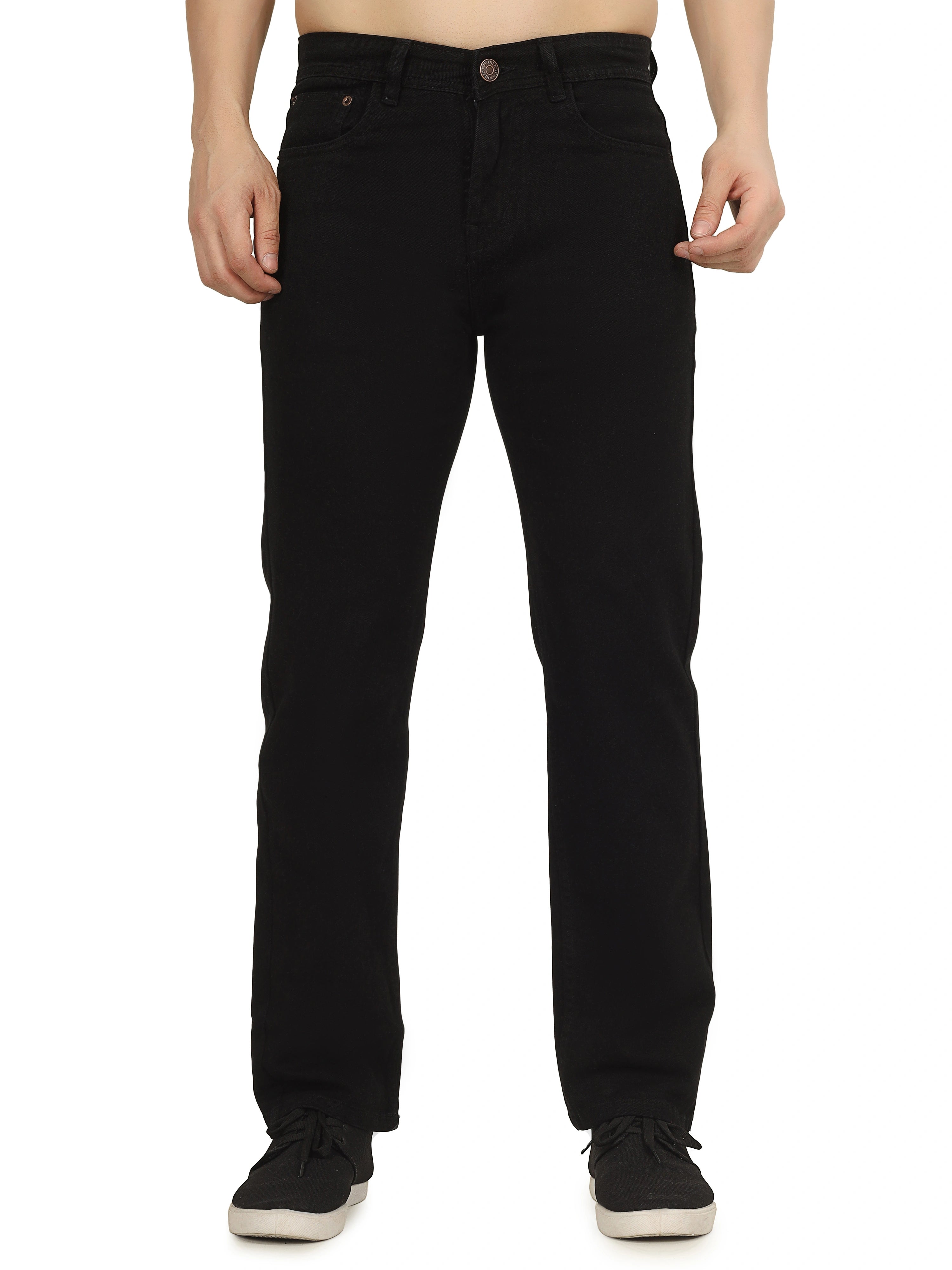 Men’s Relaxed Fit Stretchable Jeans - Midnight Black