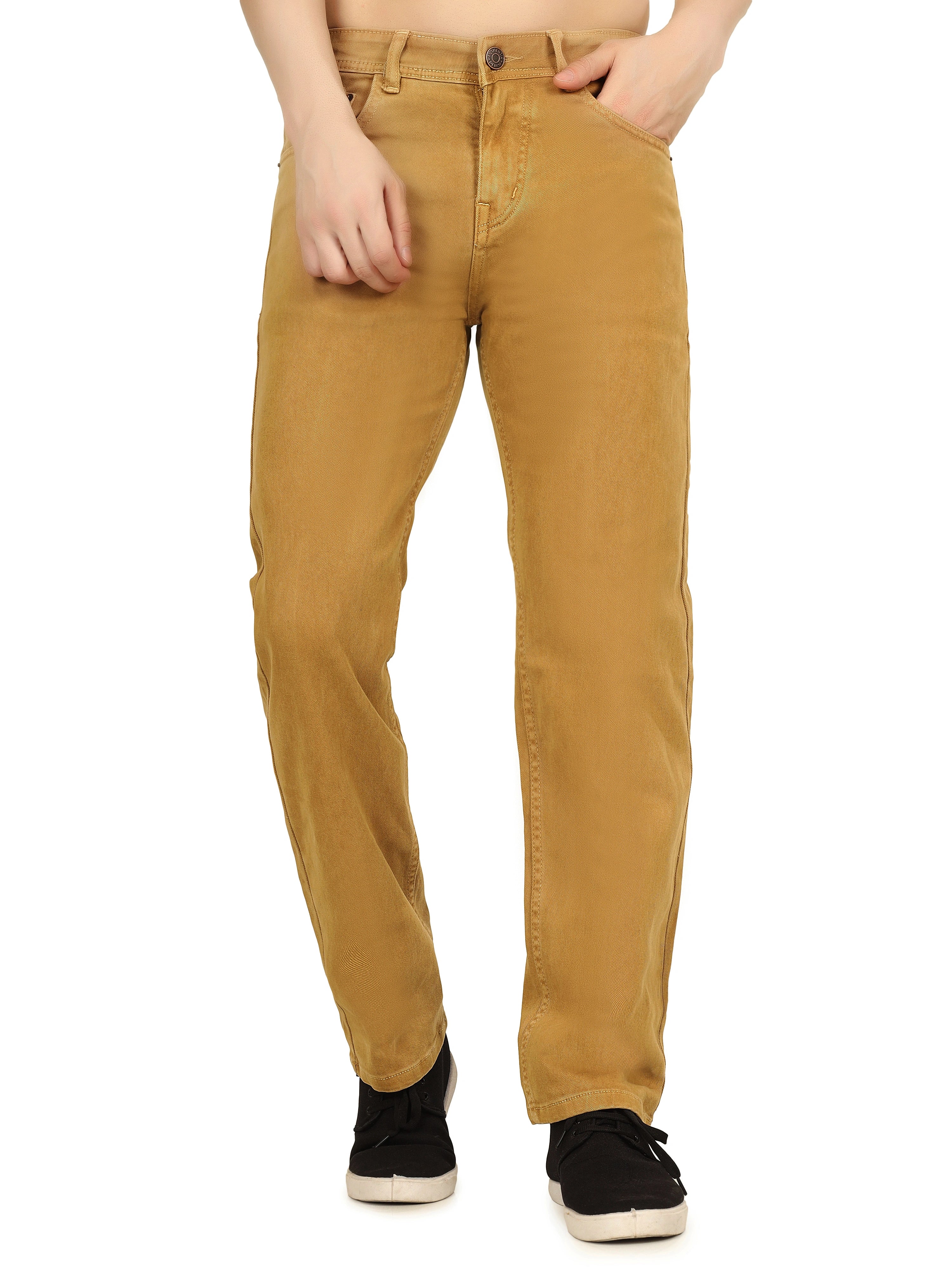 Men’s Relaxed Fit Stretchable Jeans - Desert Camel