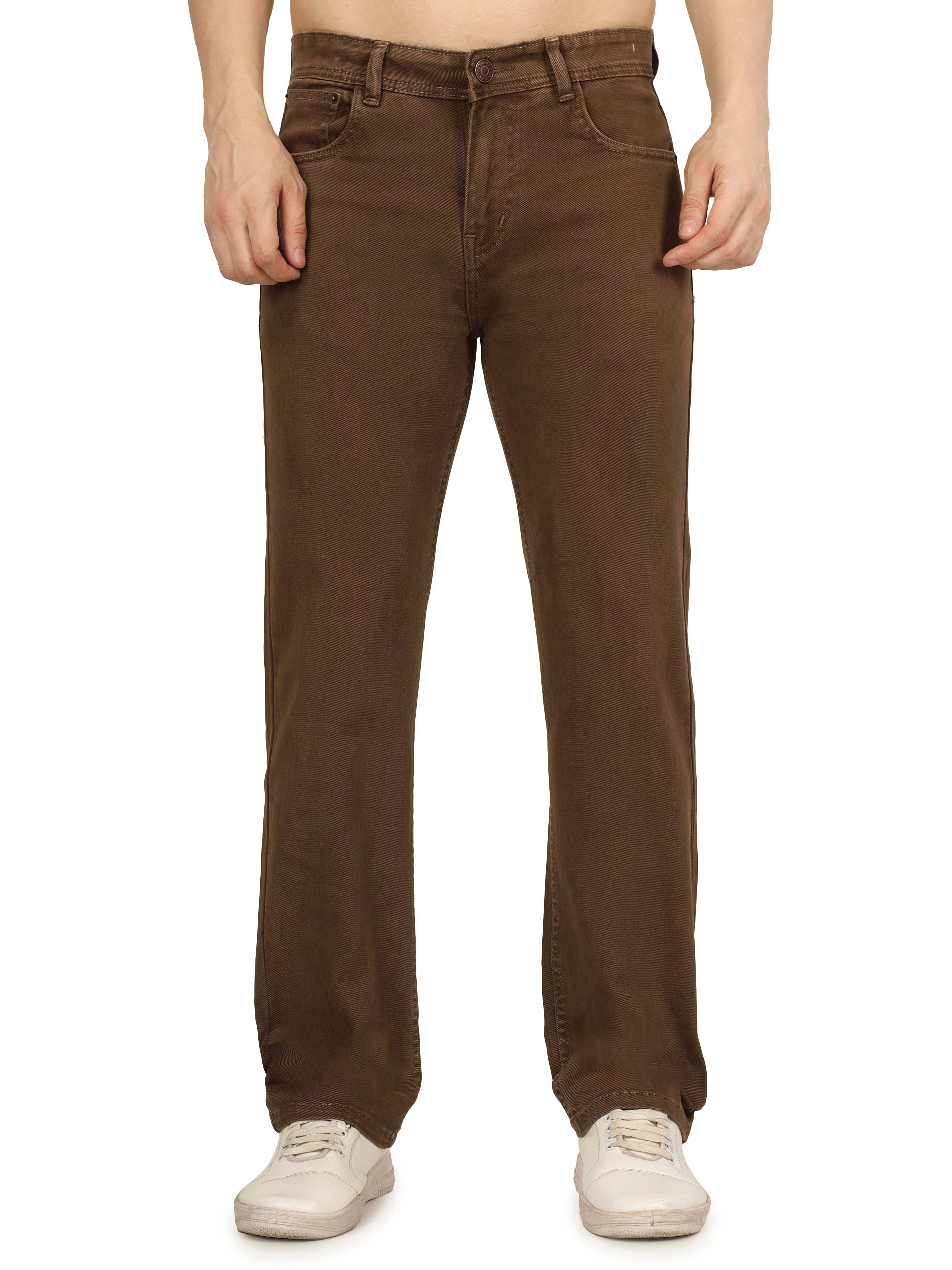 Men’s Relaxed Fit Stretchable Jeans - Classic Khaki