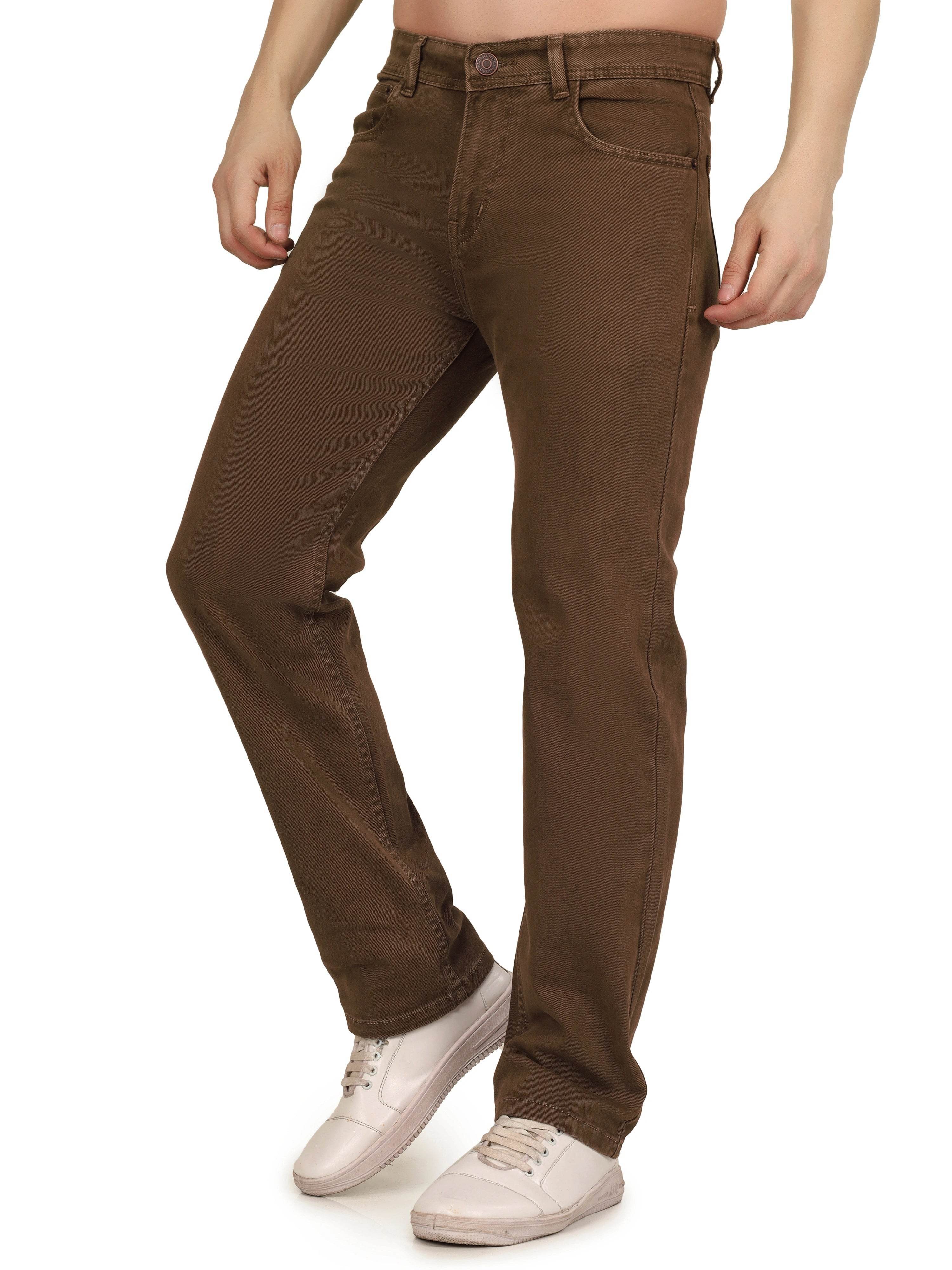 Men’s Relaxed Fit Stretchable Organic Cotton Jeans - Classic Khaki - Flaked