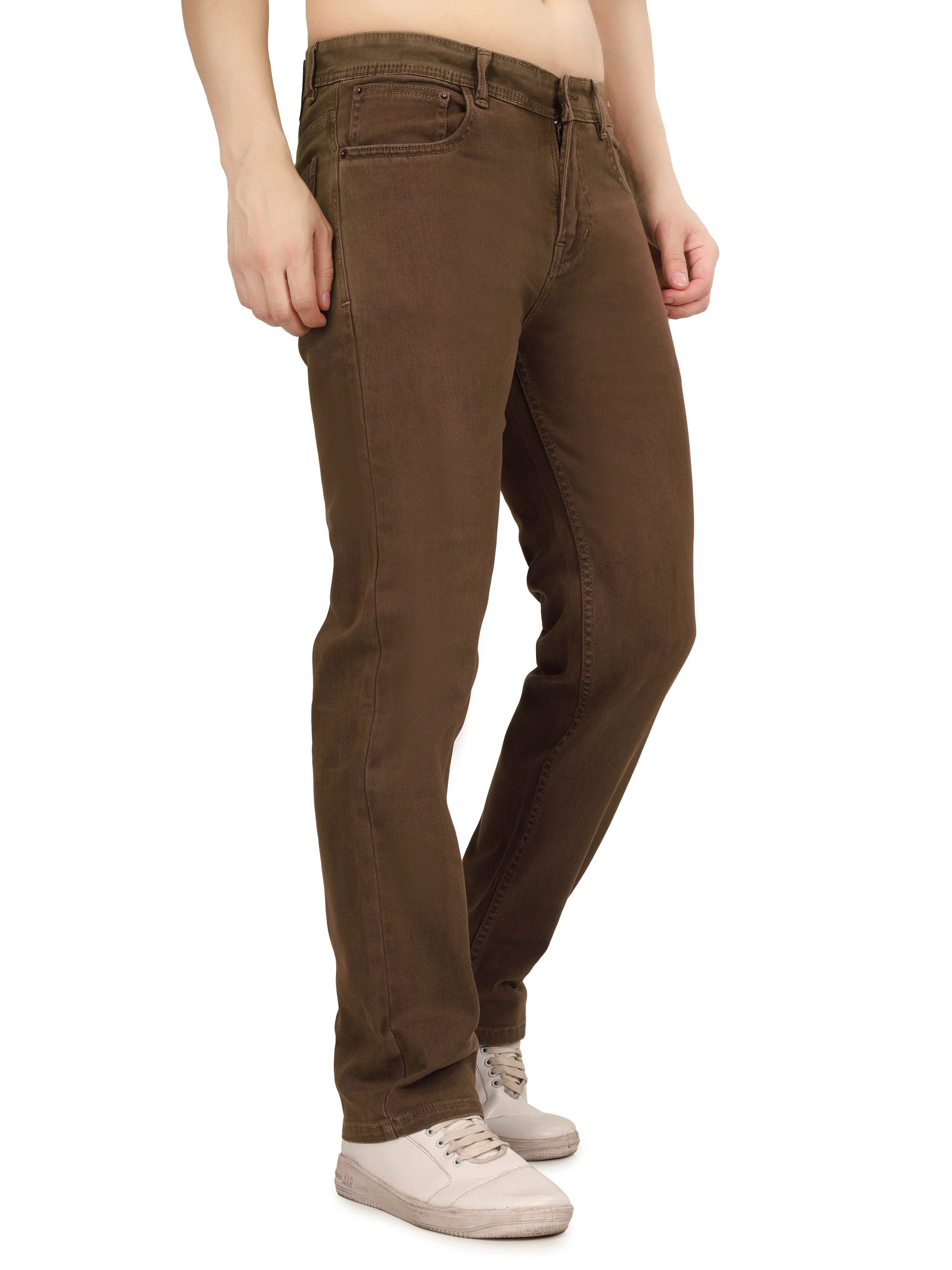 Men’s Relaxed Fit Stretchable Organic Cotton Jeans - Classic Khaki - Flaked