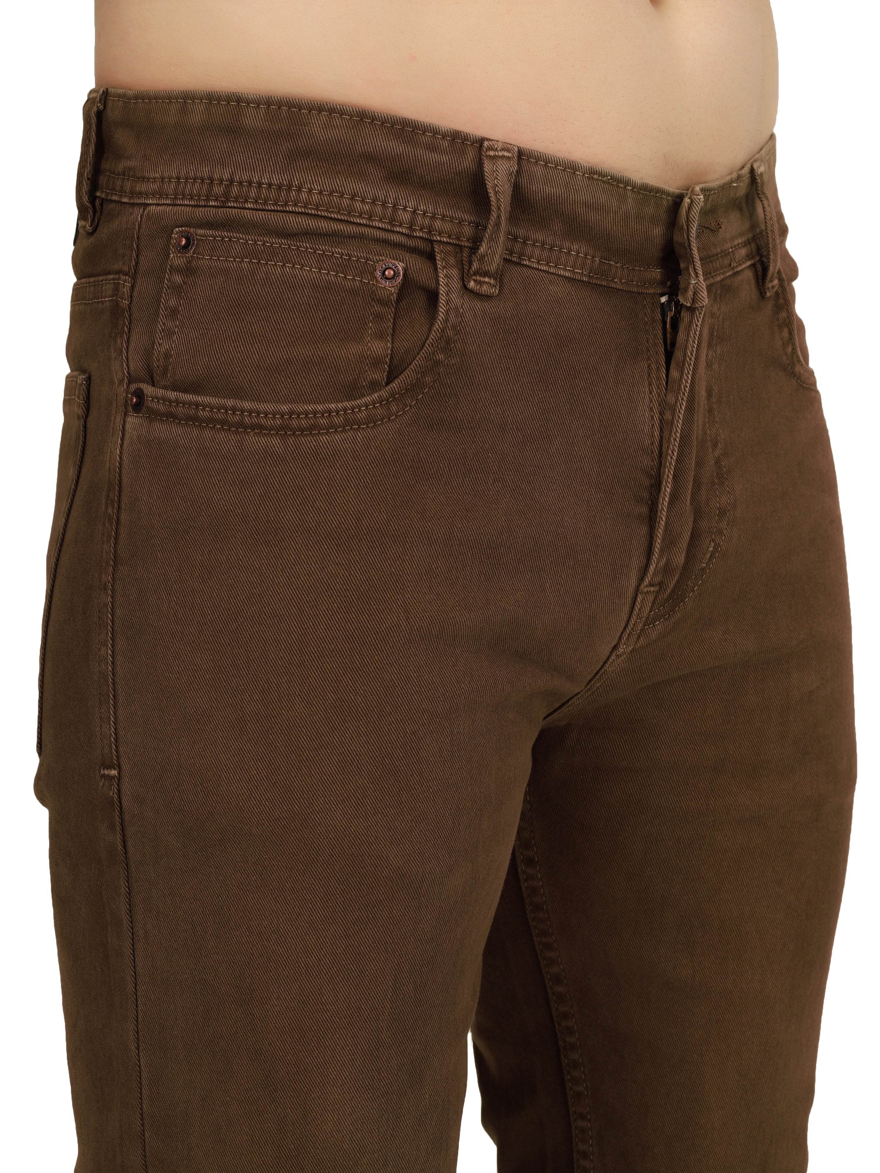 Men’s Relaxed Fit Stretchable Organic Cotton Jeans - Classic Khaki - Flaked