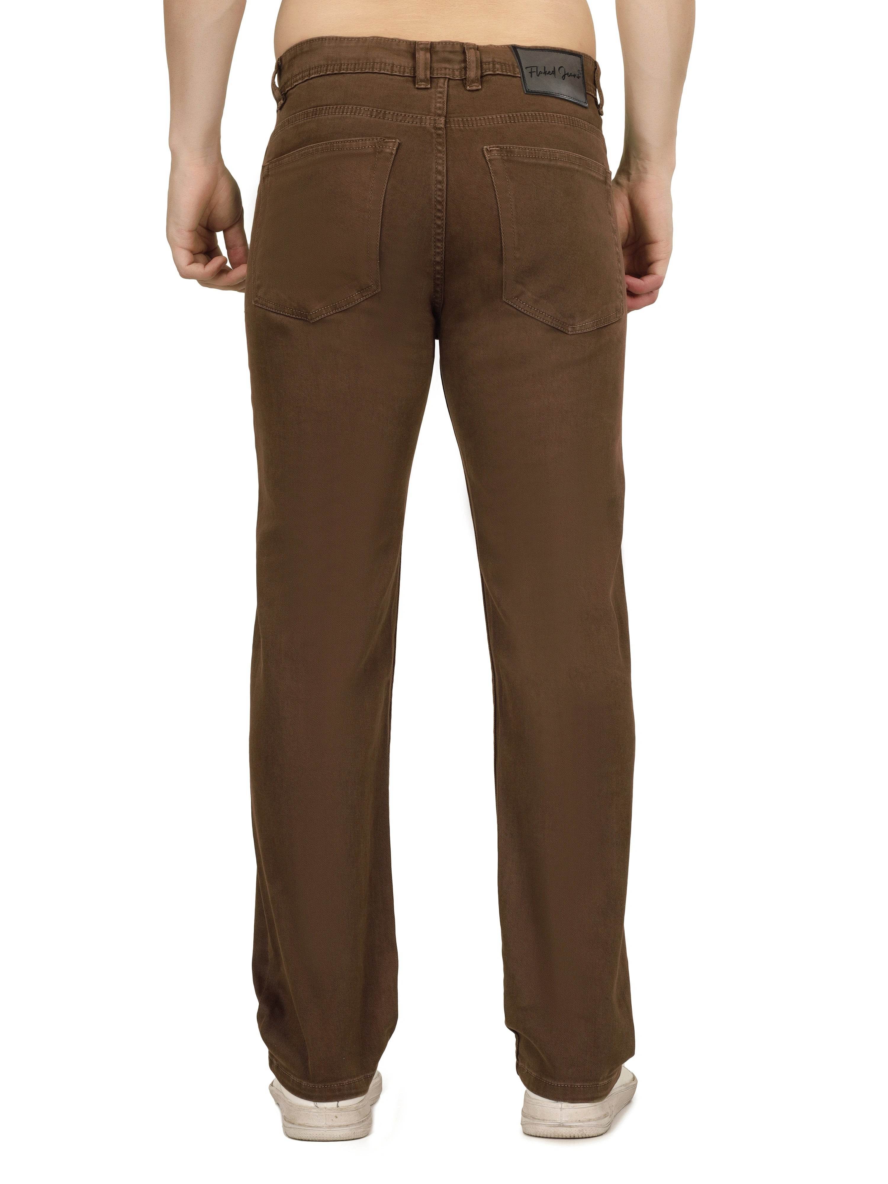 Men’s Relaxed Fit Stretchable Organic Cotton Jeans - Classic Khaki - Flaked