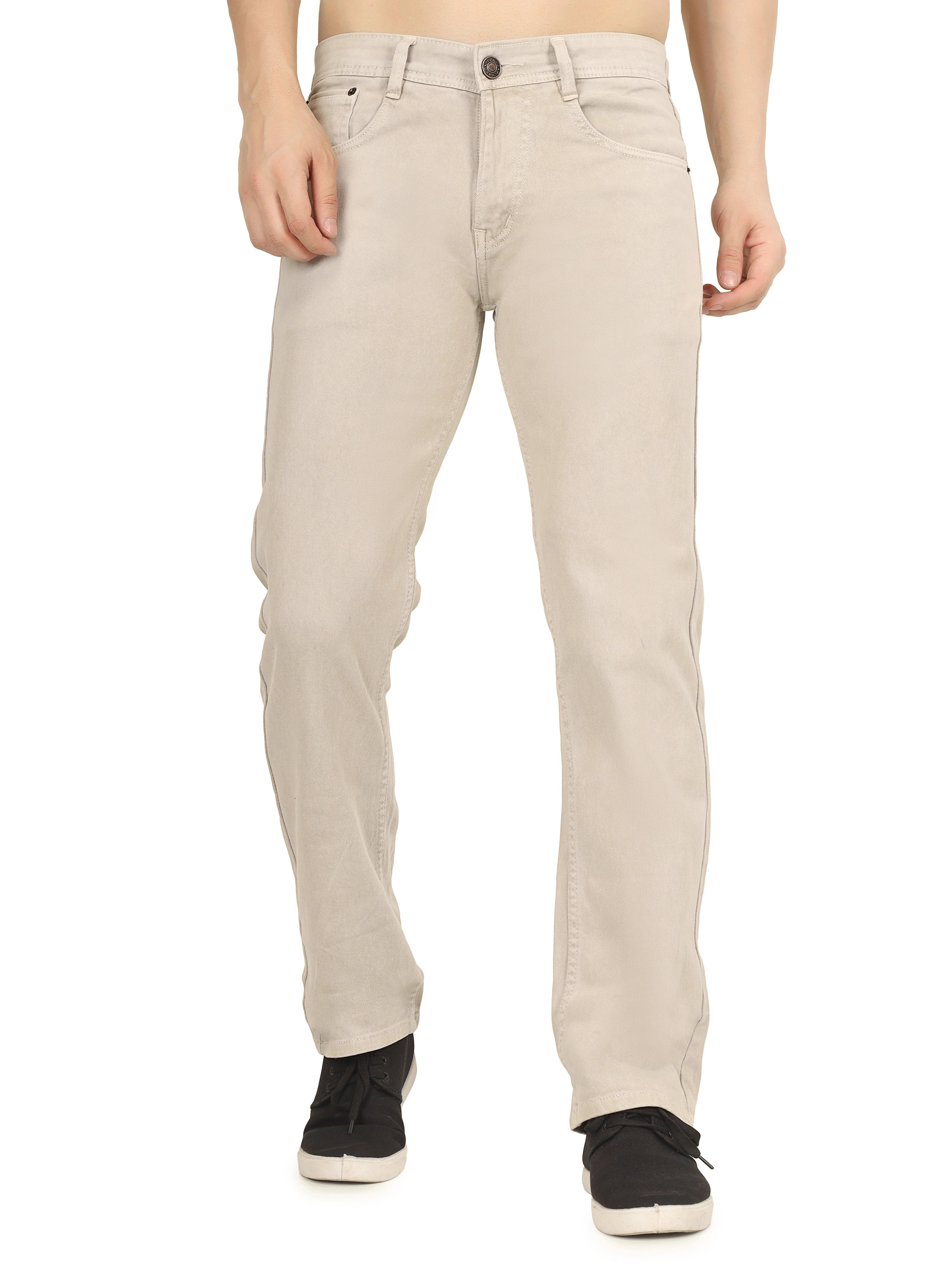 Men’s Relaxed Fit Stretchable Jeans - Warm Beige