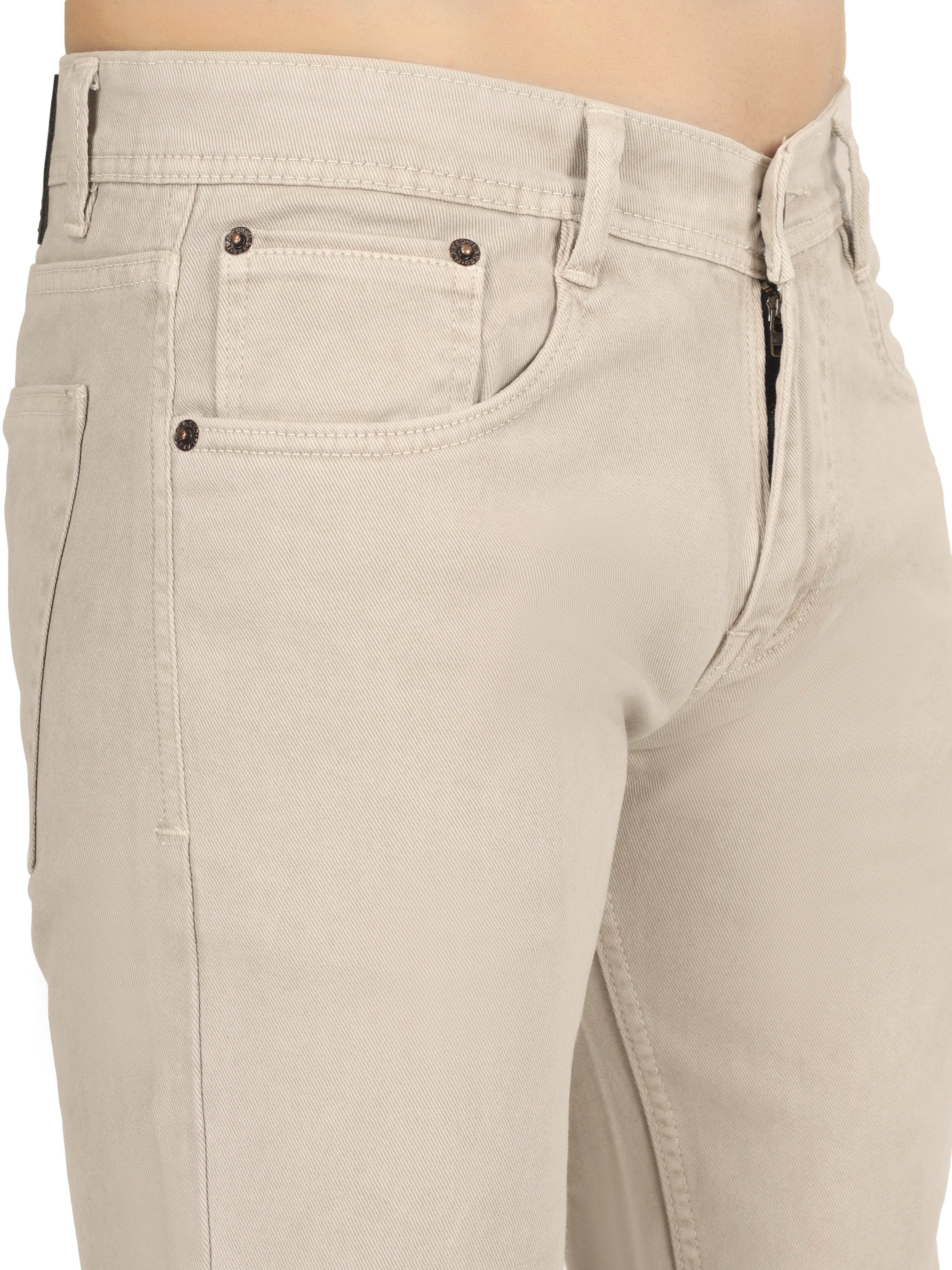 Men’s Relaxed Fit Stretchable Organic Cotton Jeans - Warm Beige - Flaked