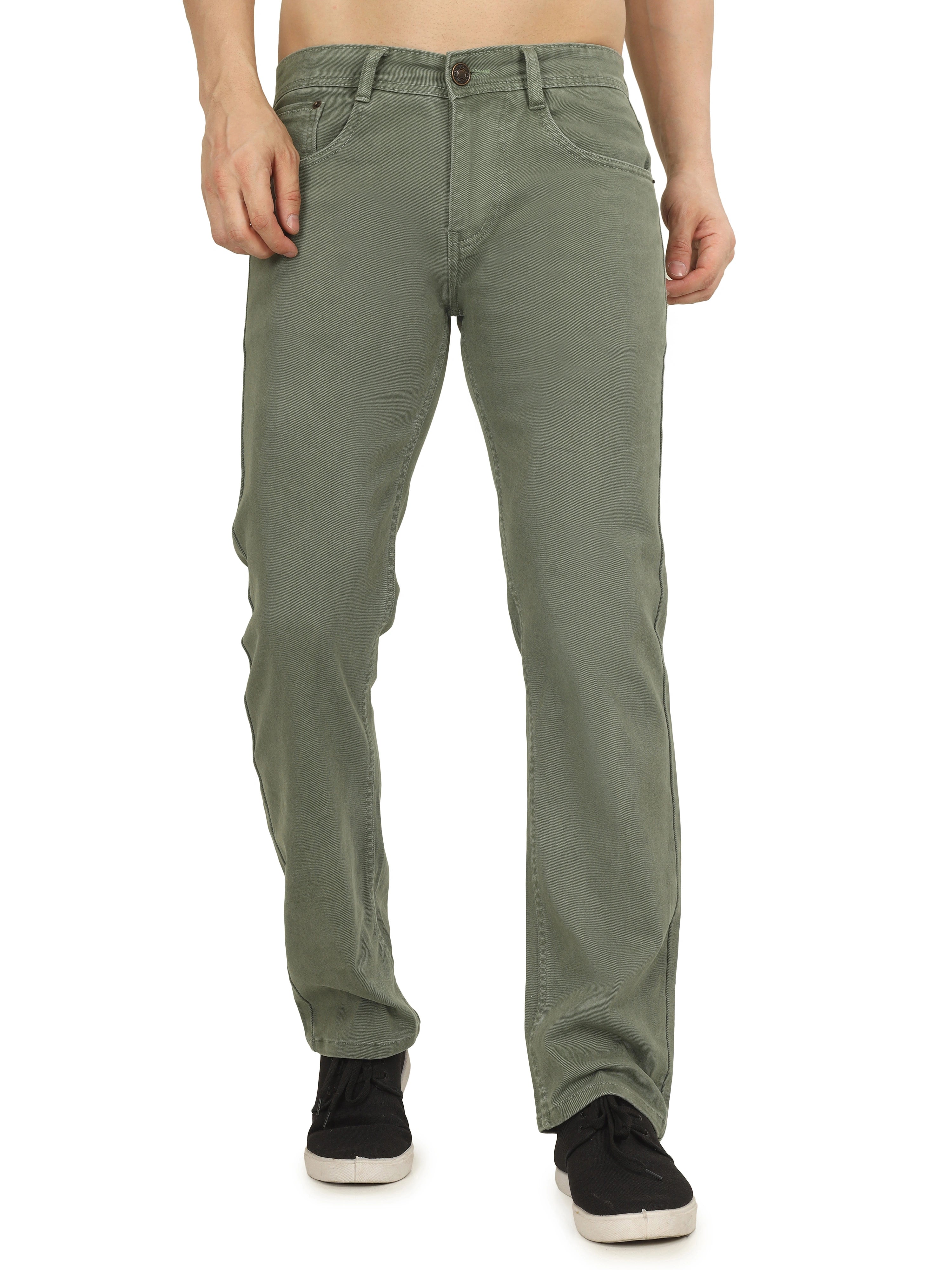 Men’s Relaxed Fit Stretchable Jeans - Sage Green