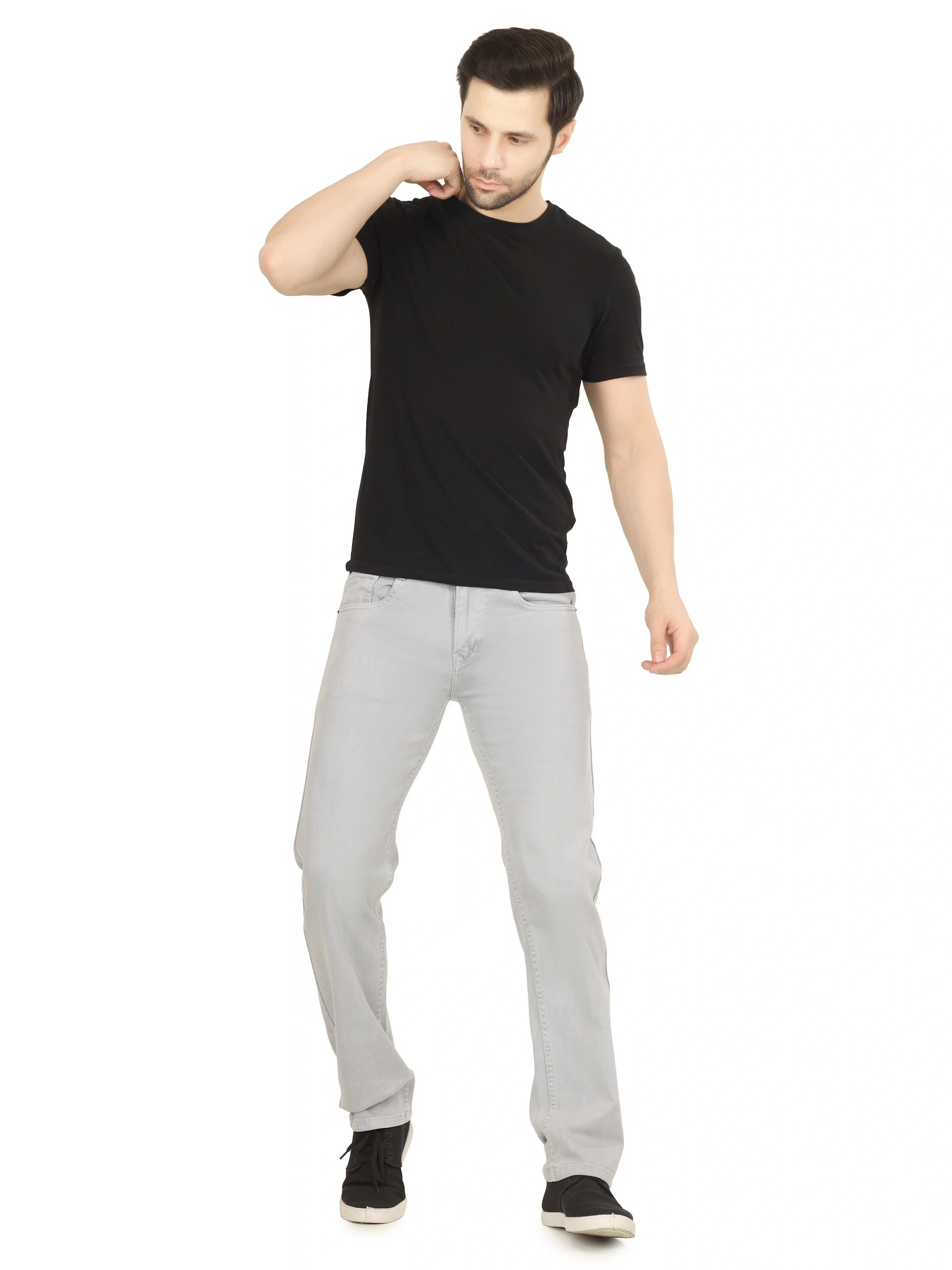 Men’s Relaxed Fit Stretchable Jeans - Frost Grey