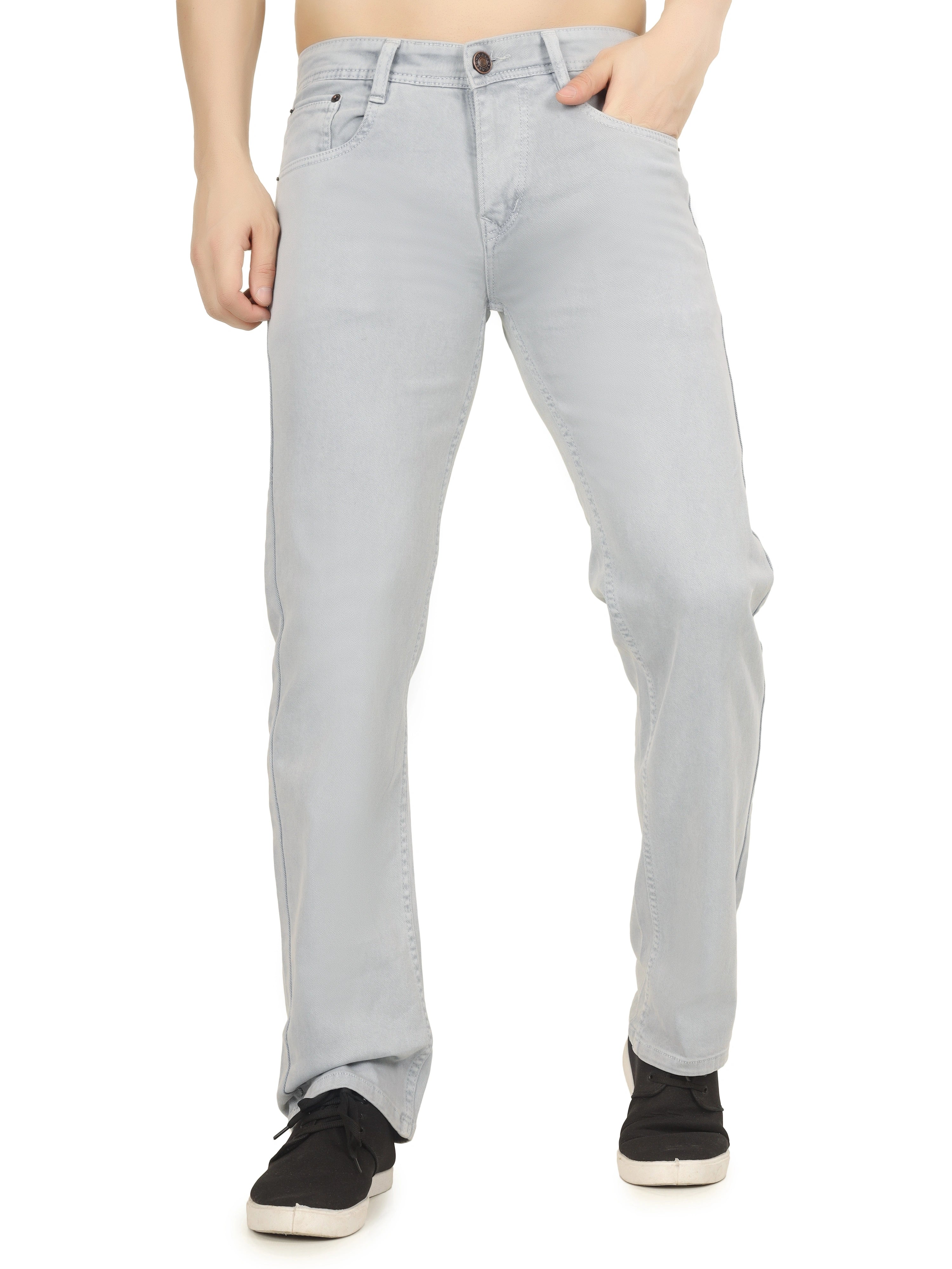 Men’s Relaxed Fit Stretchable Jeans - Frost Grey