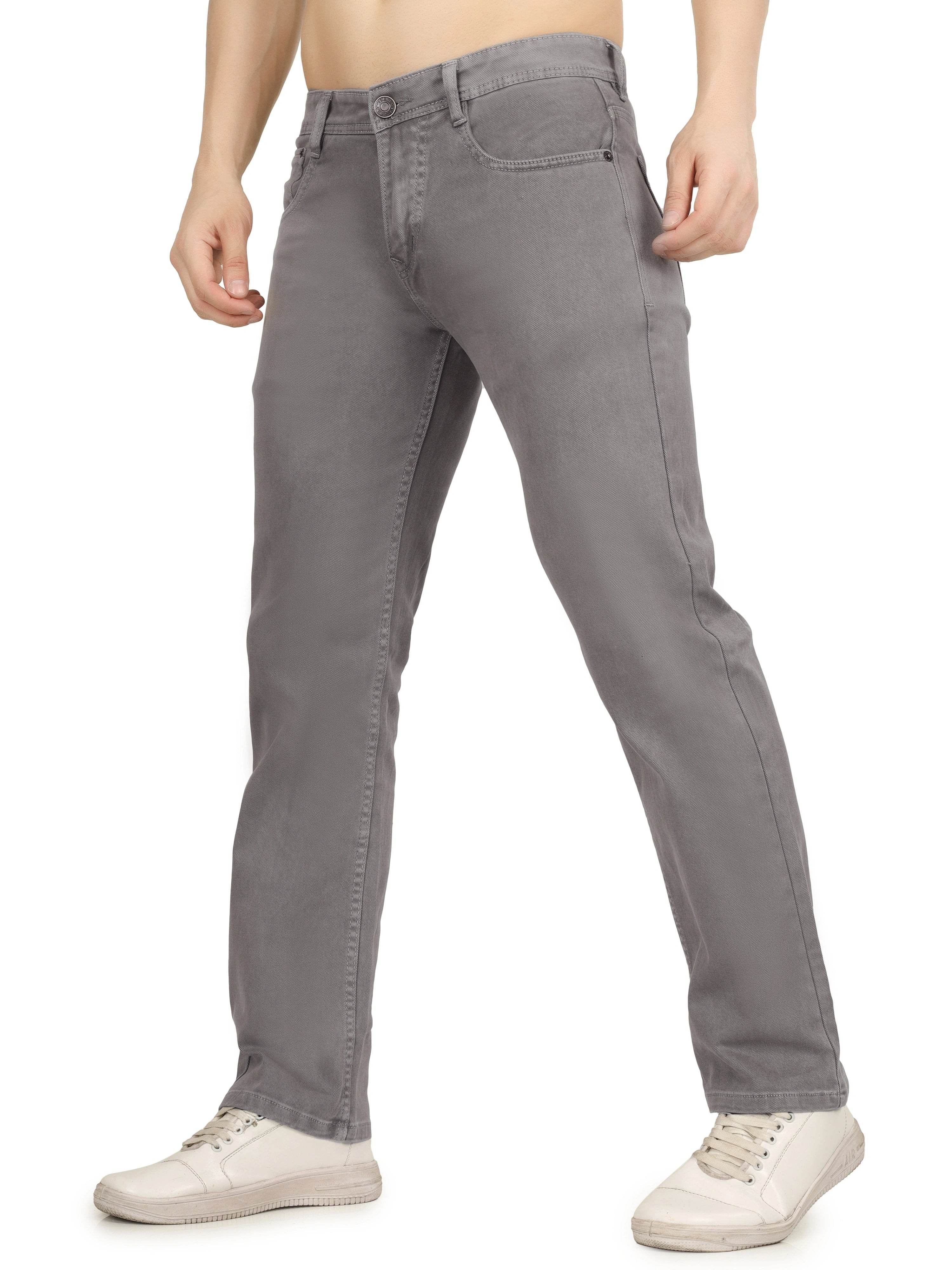 Men’s Relaxed Fit Stretchable Organic Cotton Jeans - Stone Smoke - Flaked