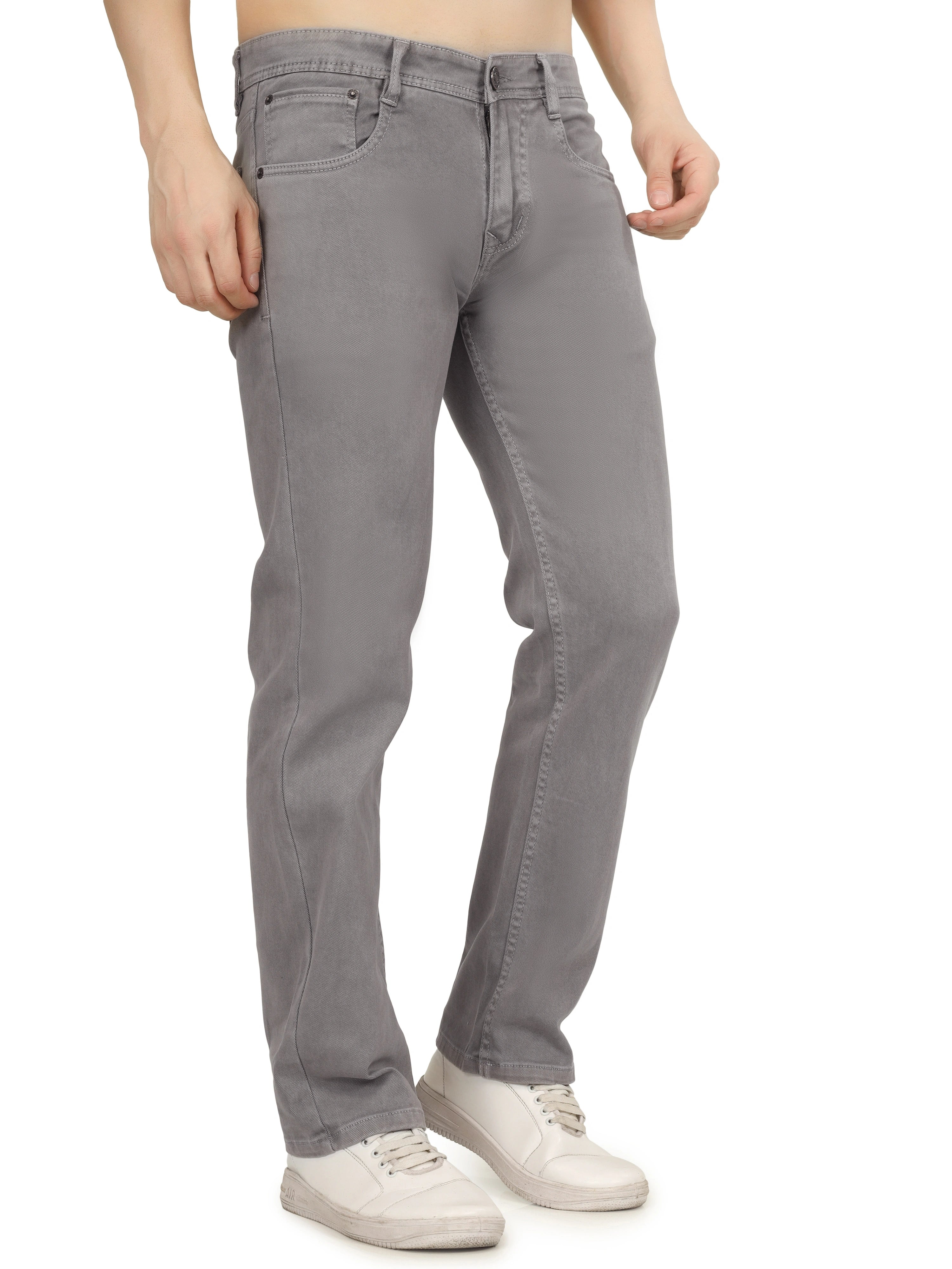 Men’s Relaxed Fit Stretchable Jeans - Stone Smoke