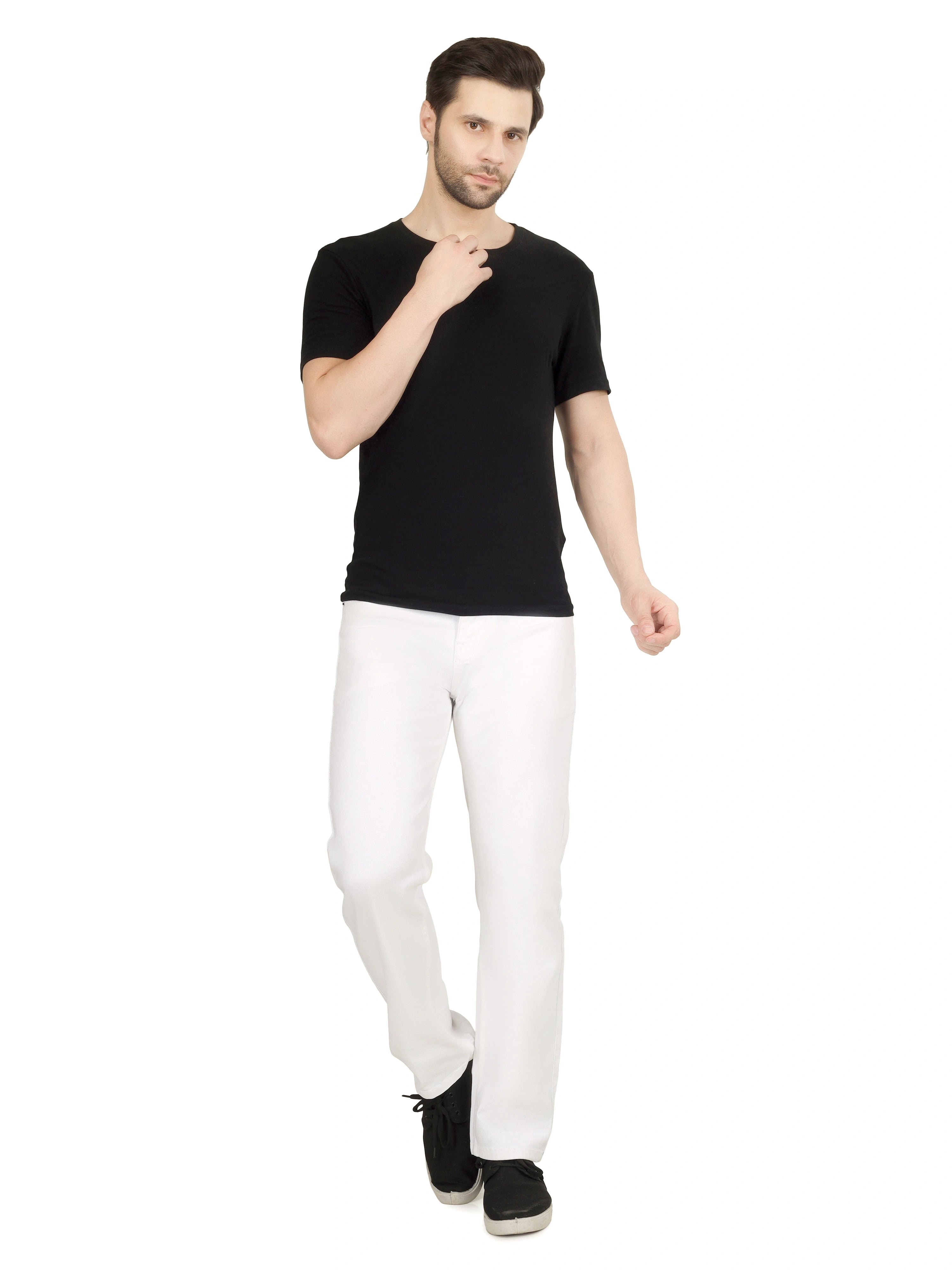 Men’s Relaxed Fit Stretchable Jeans - White