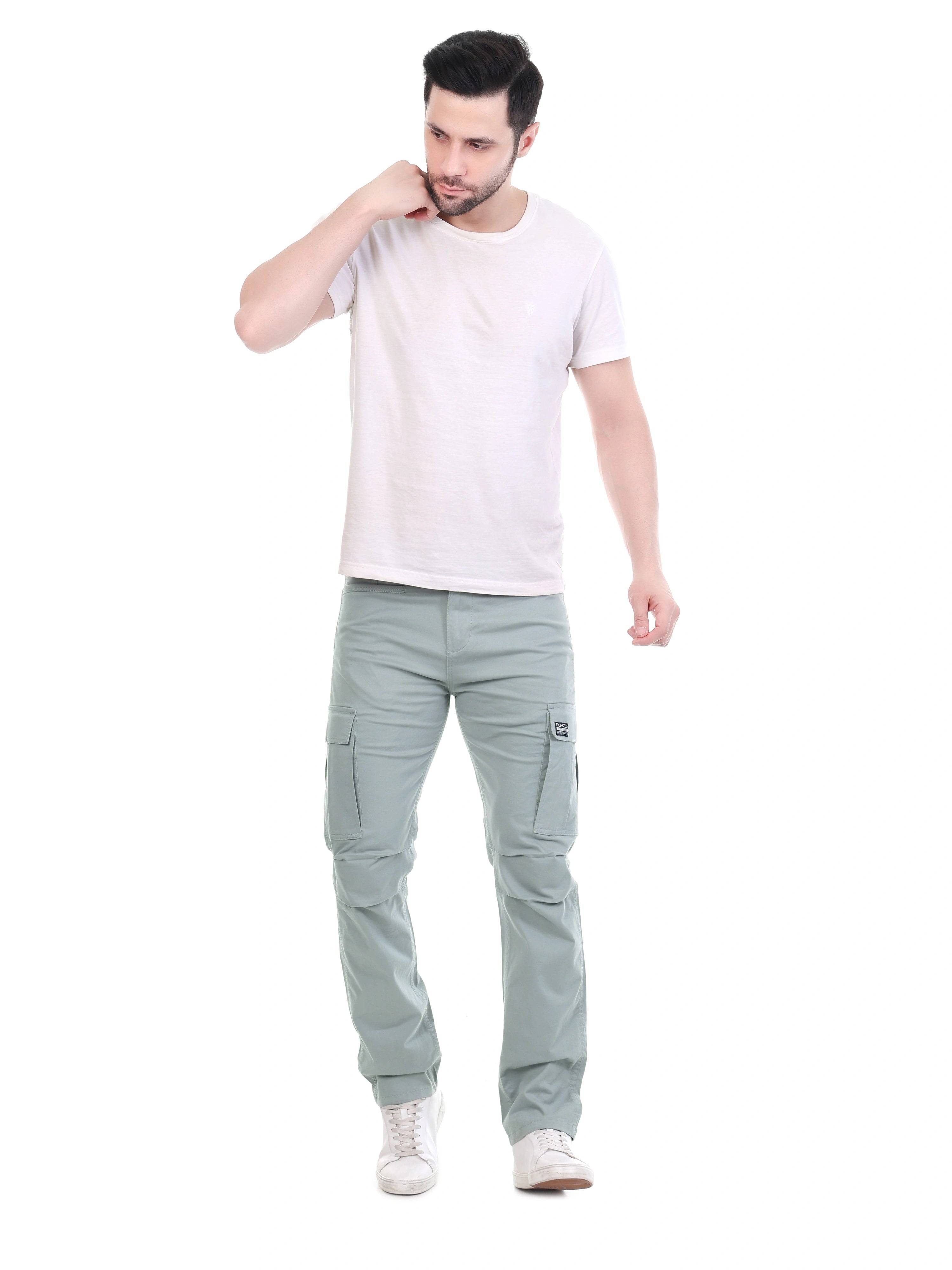 Flaked Copenhagen Ice Silver Regular Fit Cotton Cargo