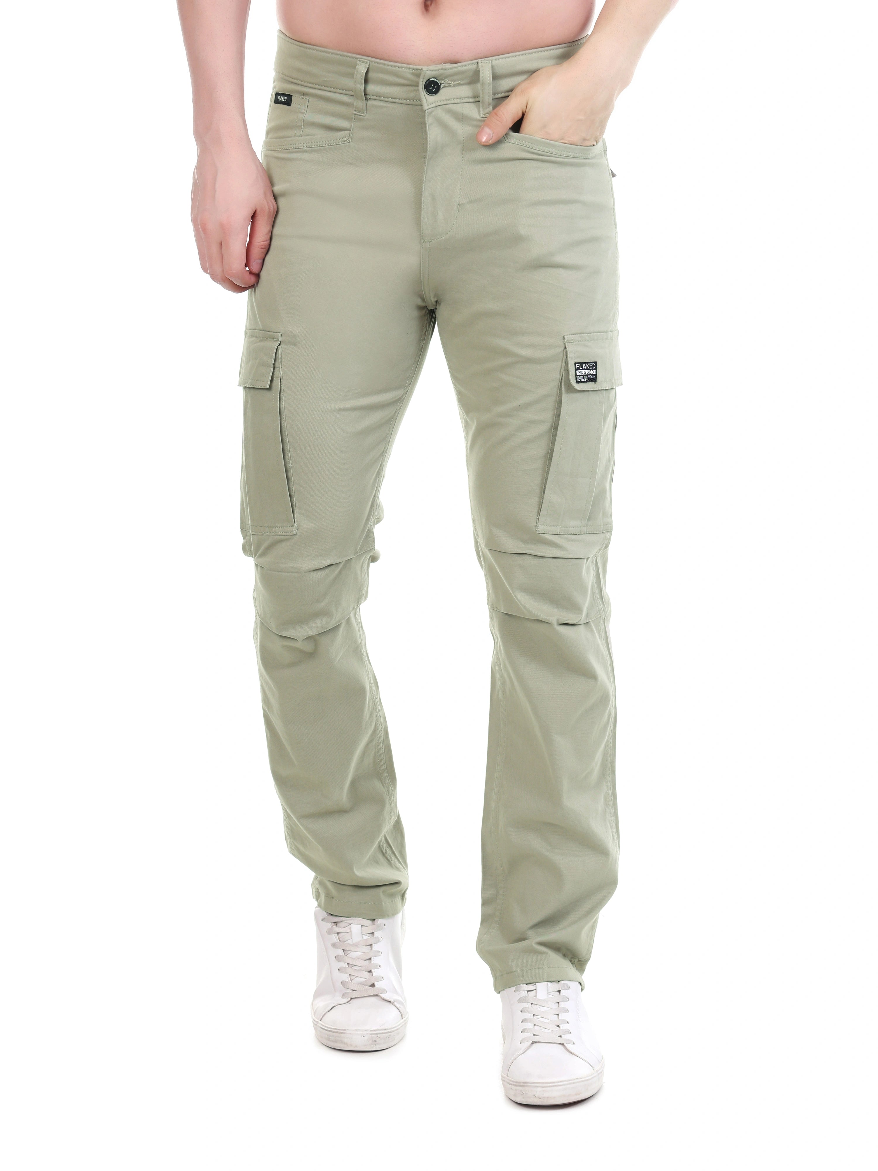 Flaked Copenhagen Moonstone Beige Regular Fit Cotton Cargo