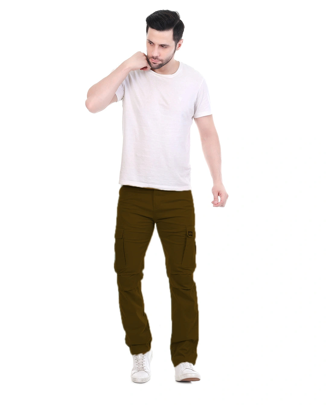 FLAKED Copenhagen Forest Olive Regular Fit Cotton Cargo