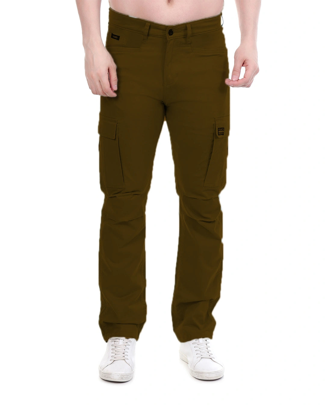 FLAKED Copenhagen Forest Olive Regular Fit Cotton Cargo