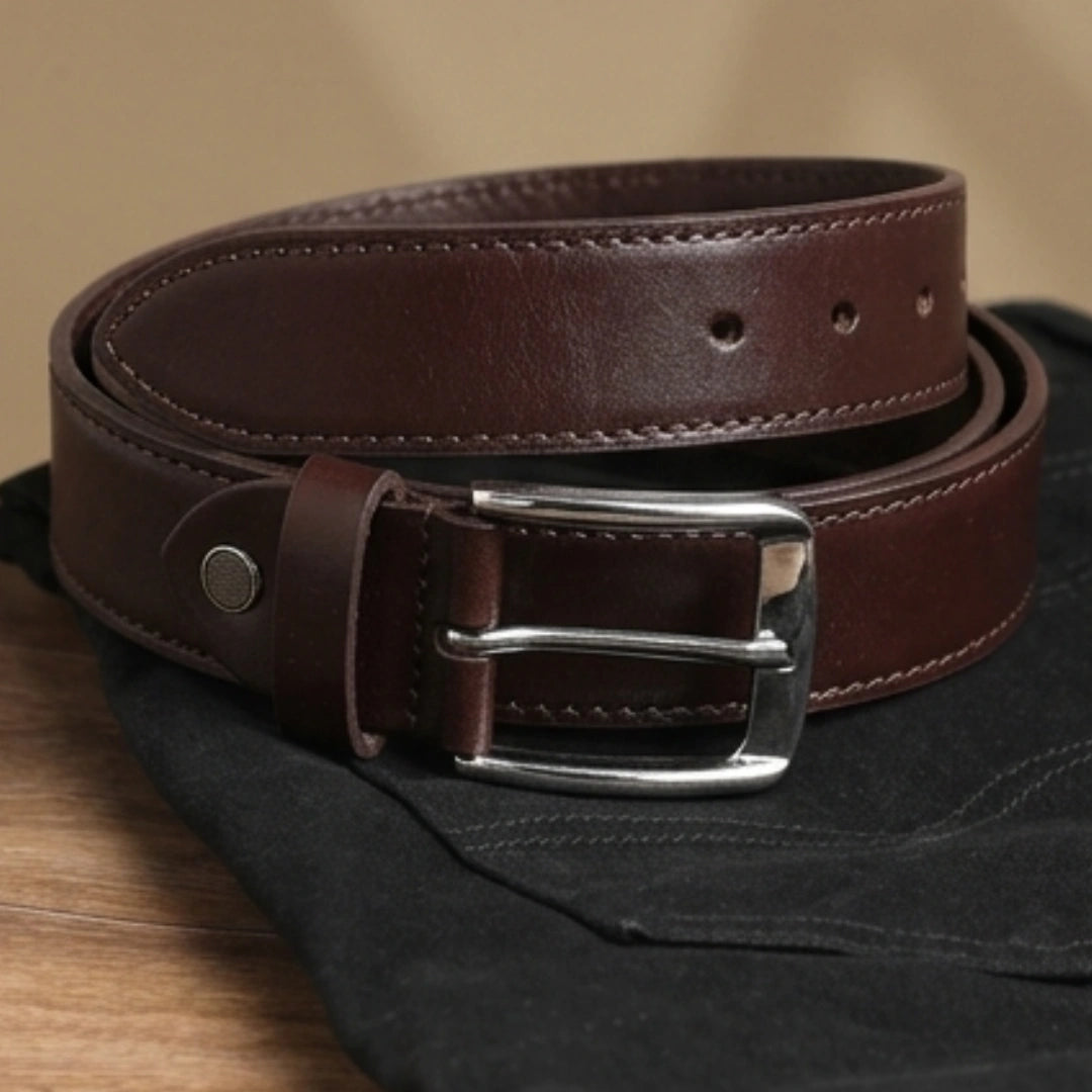 Flaked Leather Belt Midnight Elite
