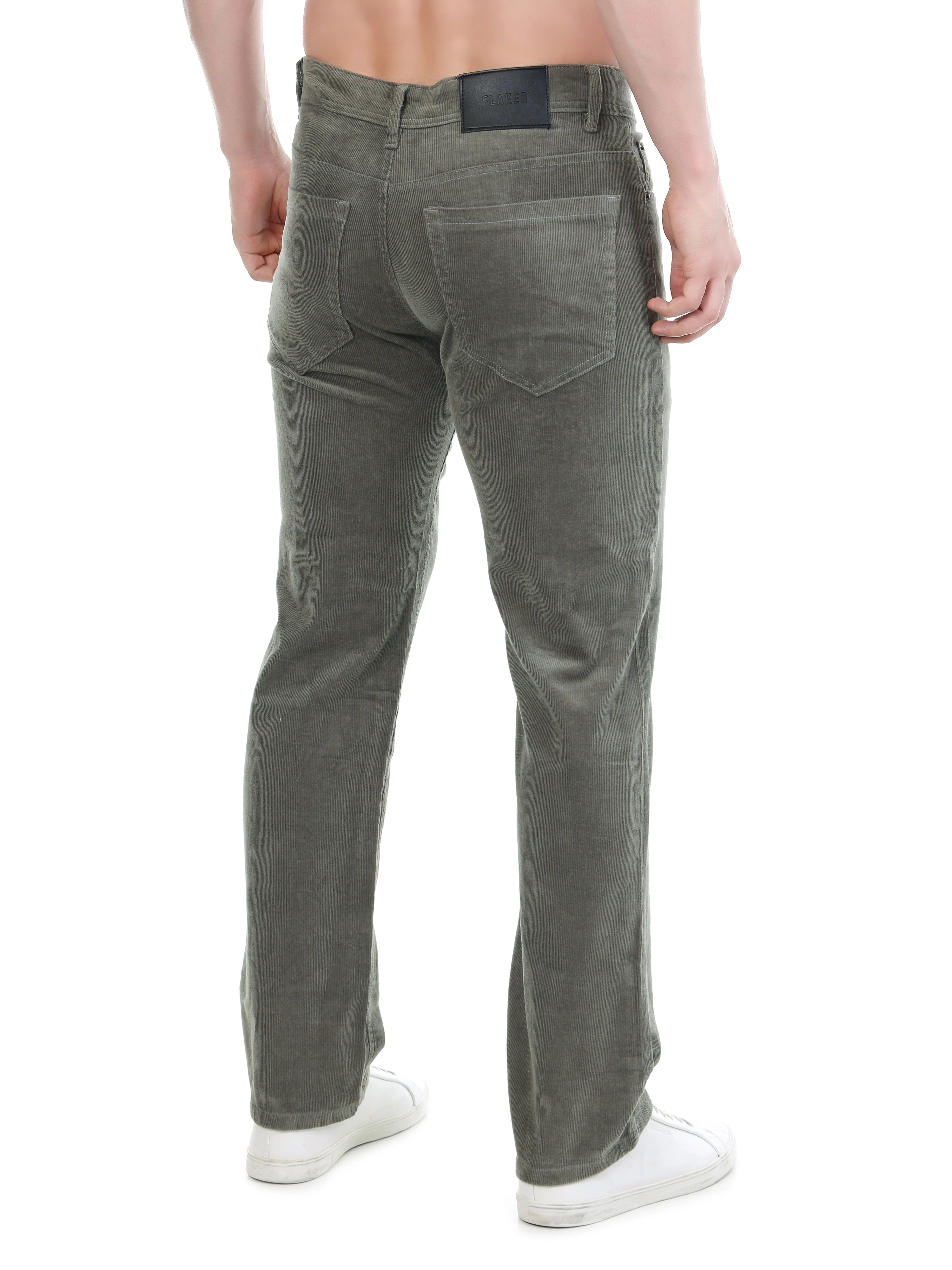 Corduroy Relaxed Fit Stretchable Jeans – Ash Grey