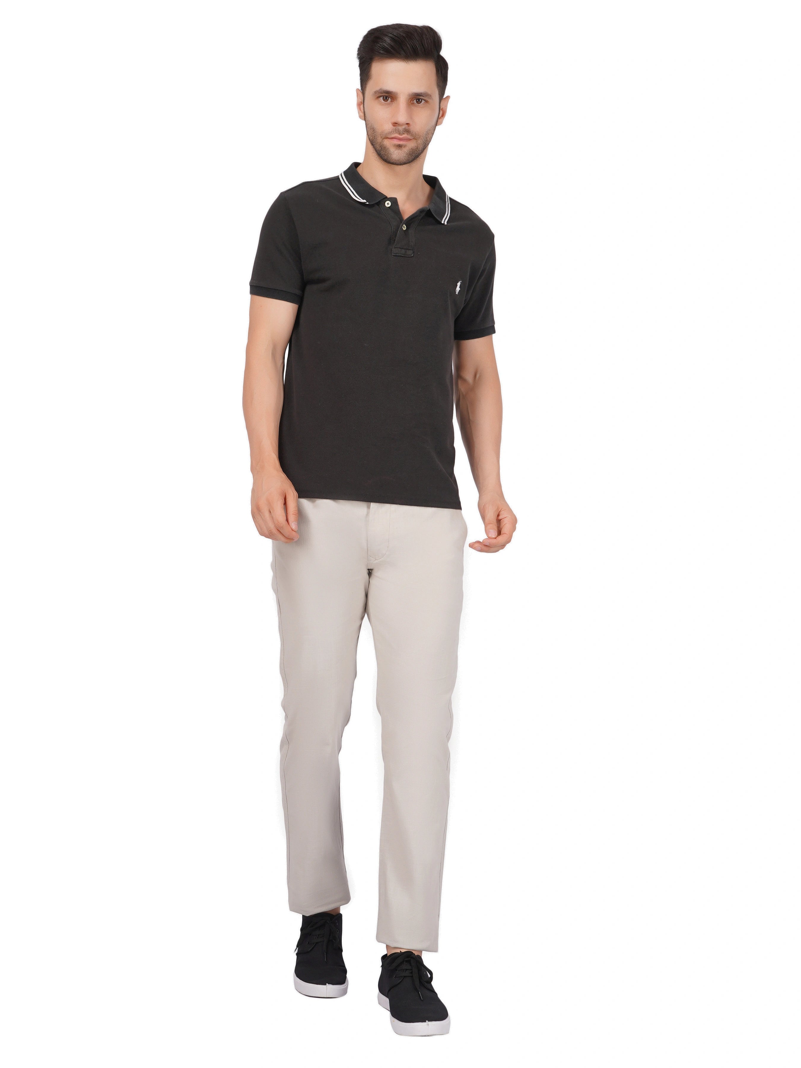 Linen Regular Fit Stretchable Trouser – Light Beige