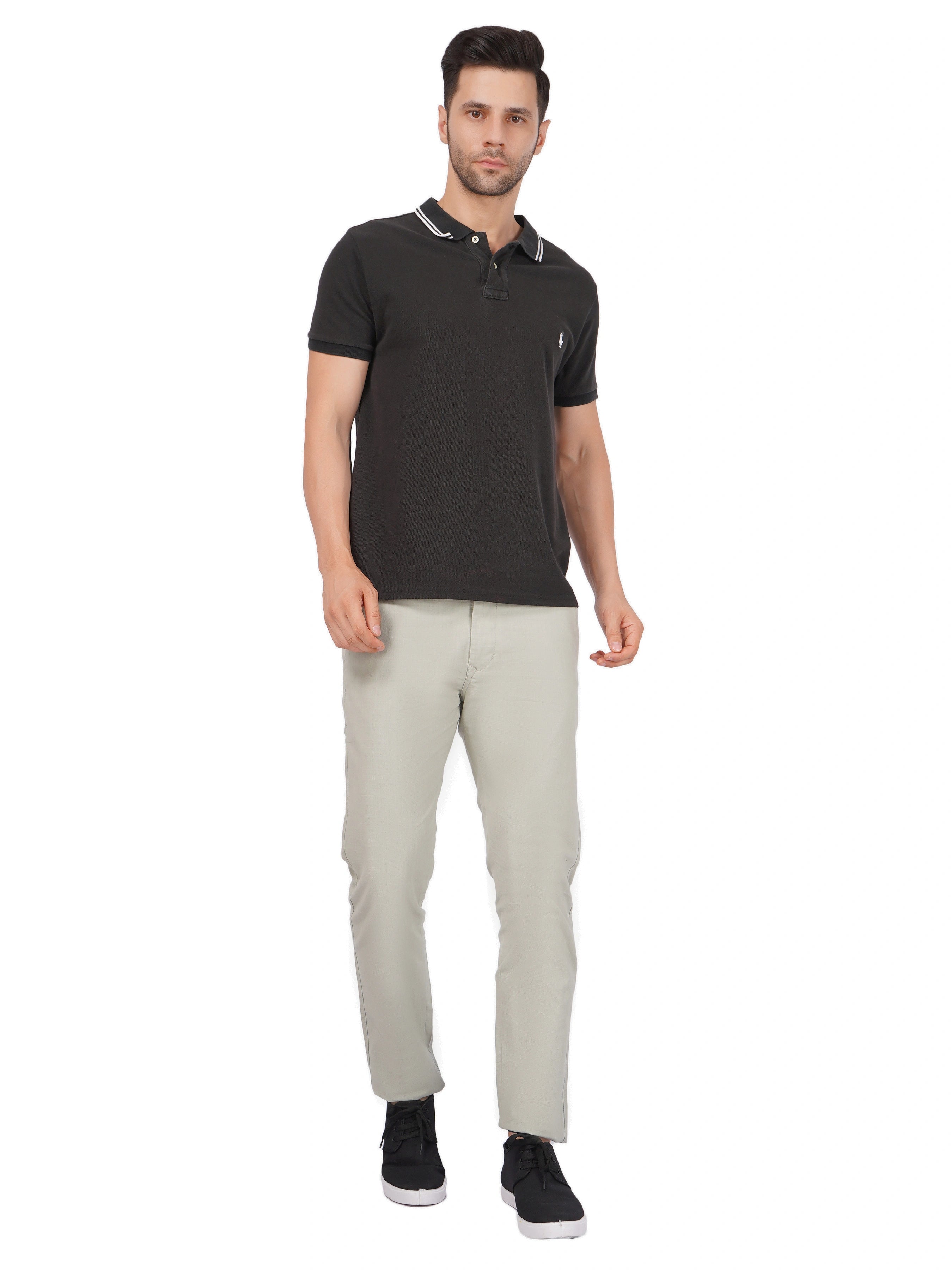 Linen Regular Fit Stretchable Trouser – Sage Green